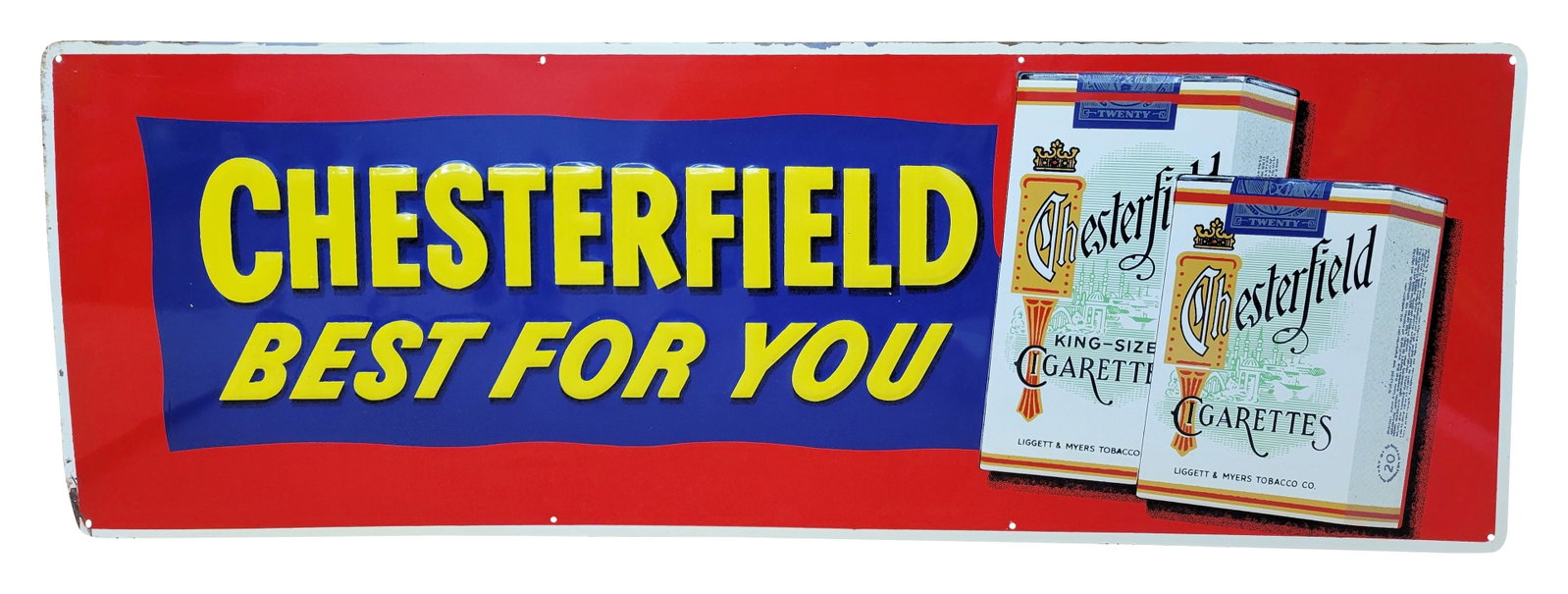 Chesterfield Embossed Single Sided Tin Sign (1 of 2)