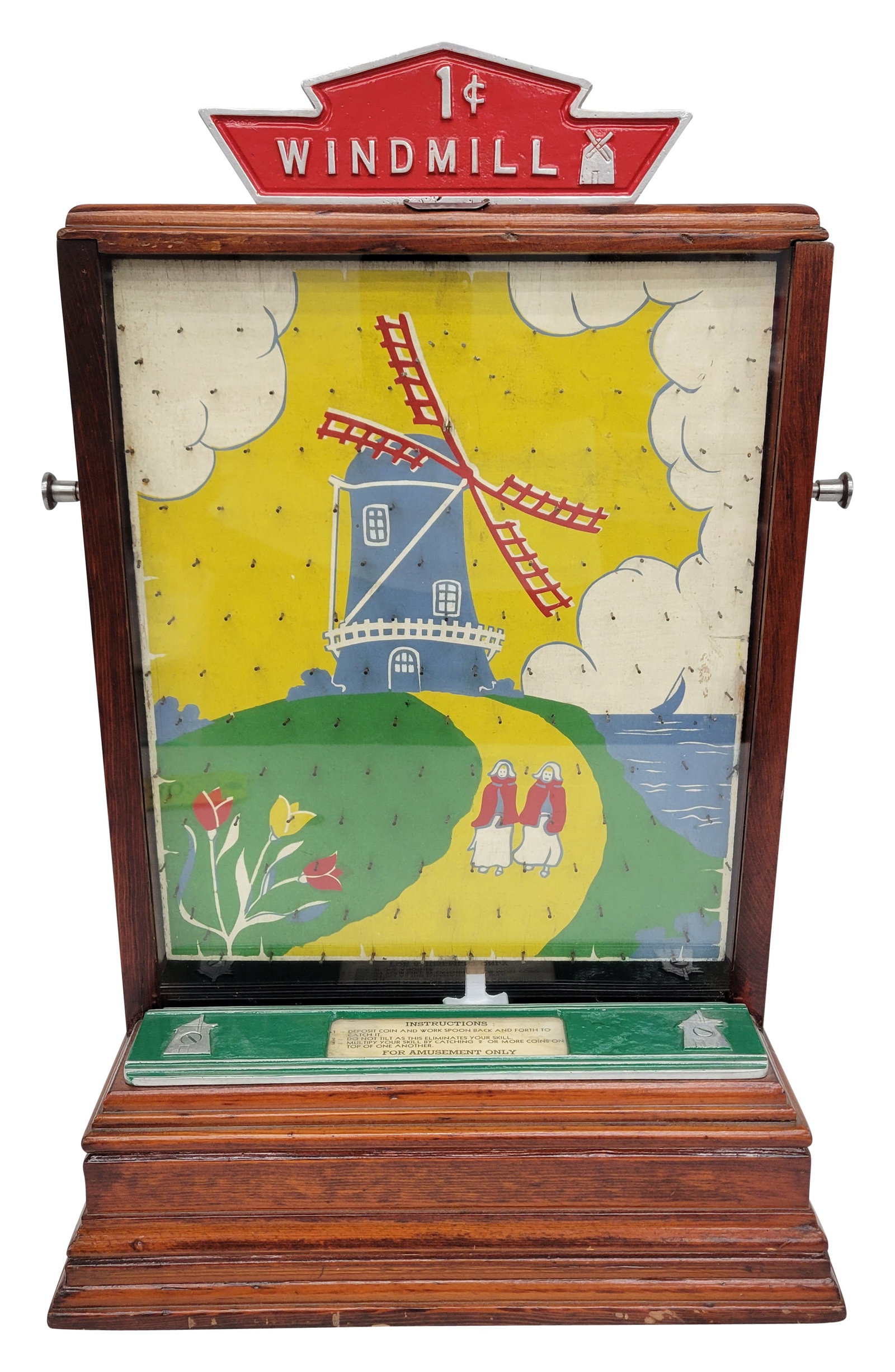 1 Cent Coin Drop Windmill Arcade Game (1 of 4)