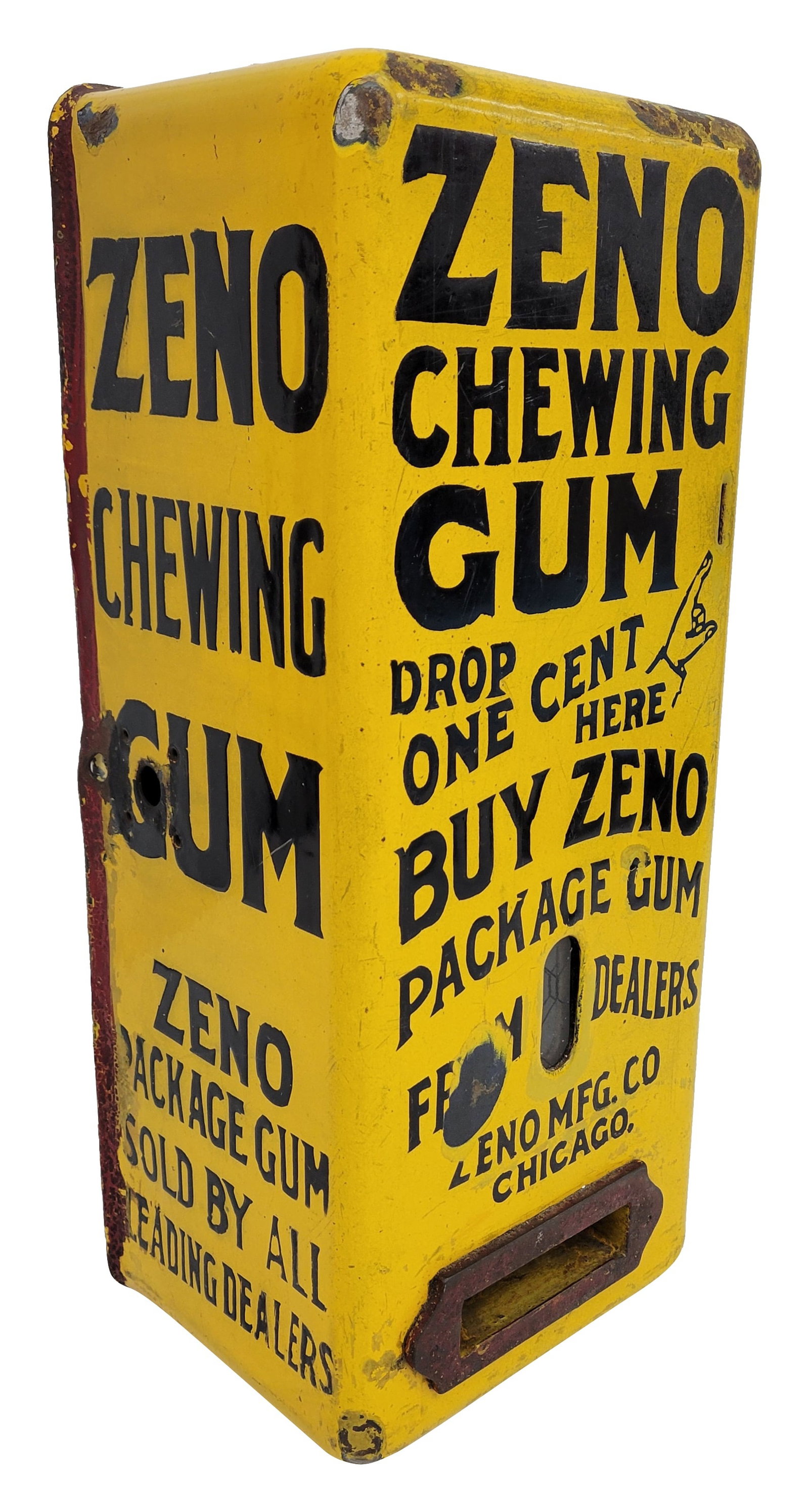 Porcelain Zeno Chewing Gum 1 Cent Coin Op Vending Machine (1 of 4)