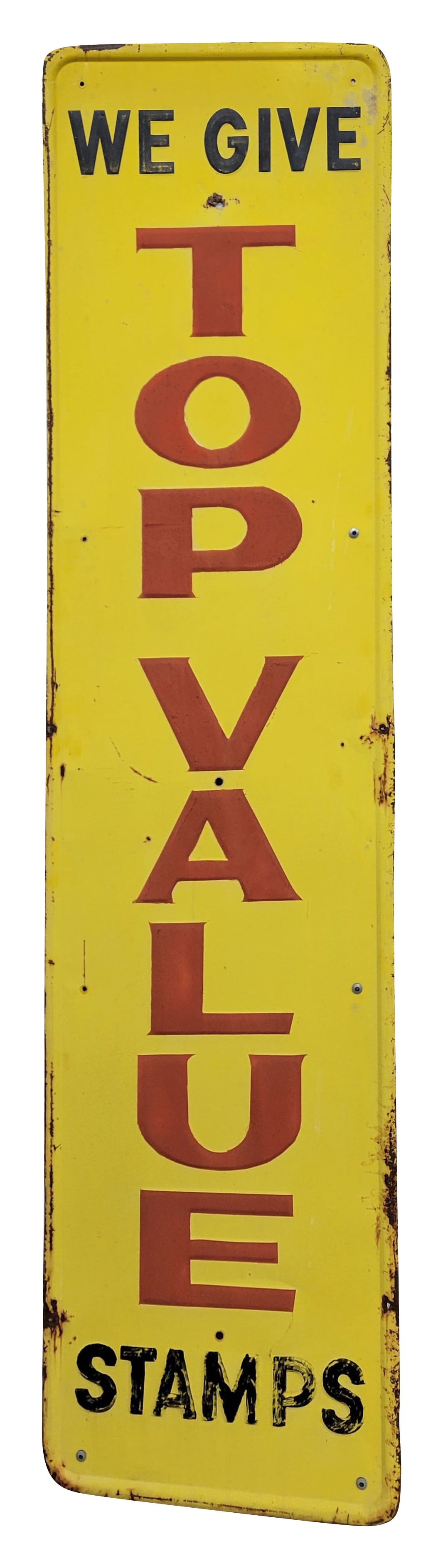 We Give Top Value Stamps Embossed Single Sided Tin Sign (1 of 2)