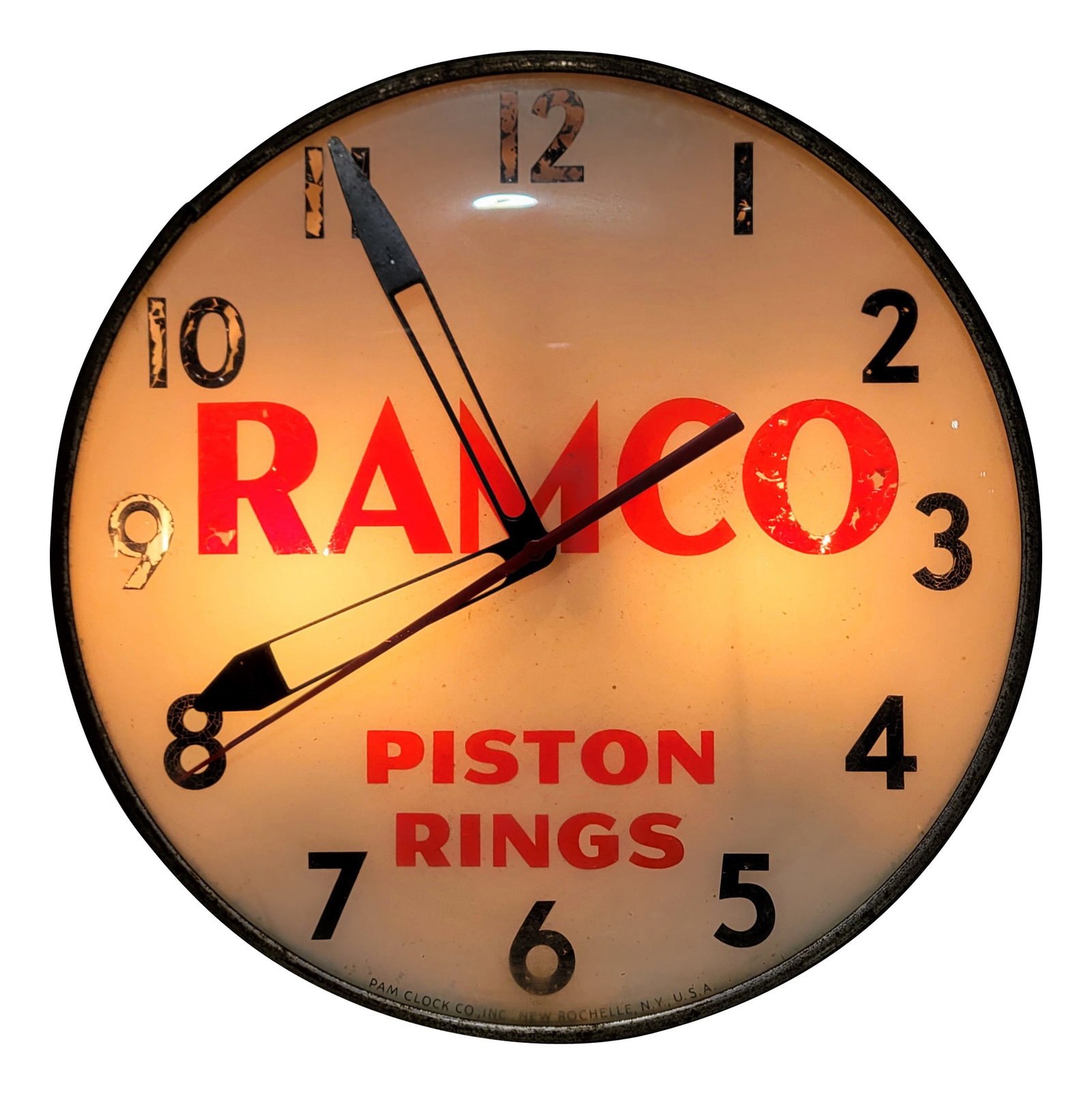 Ramco Piston Rings Light Up Pam Advertising Clock (1 of 4)
