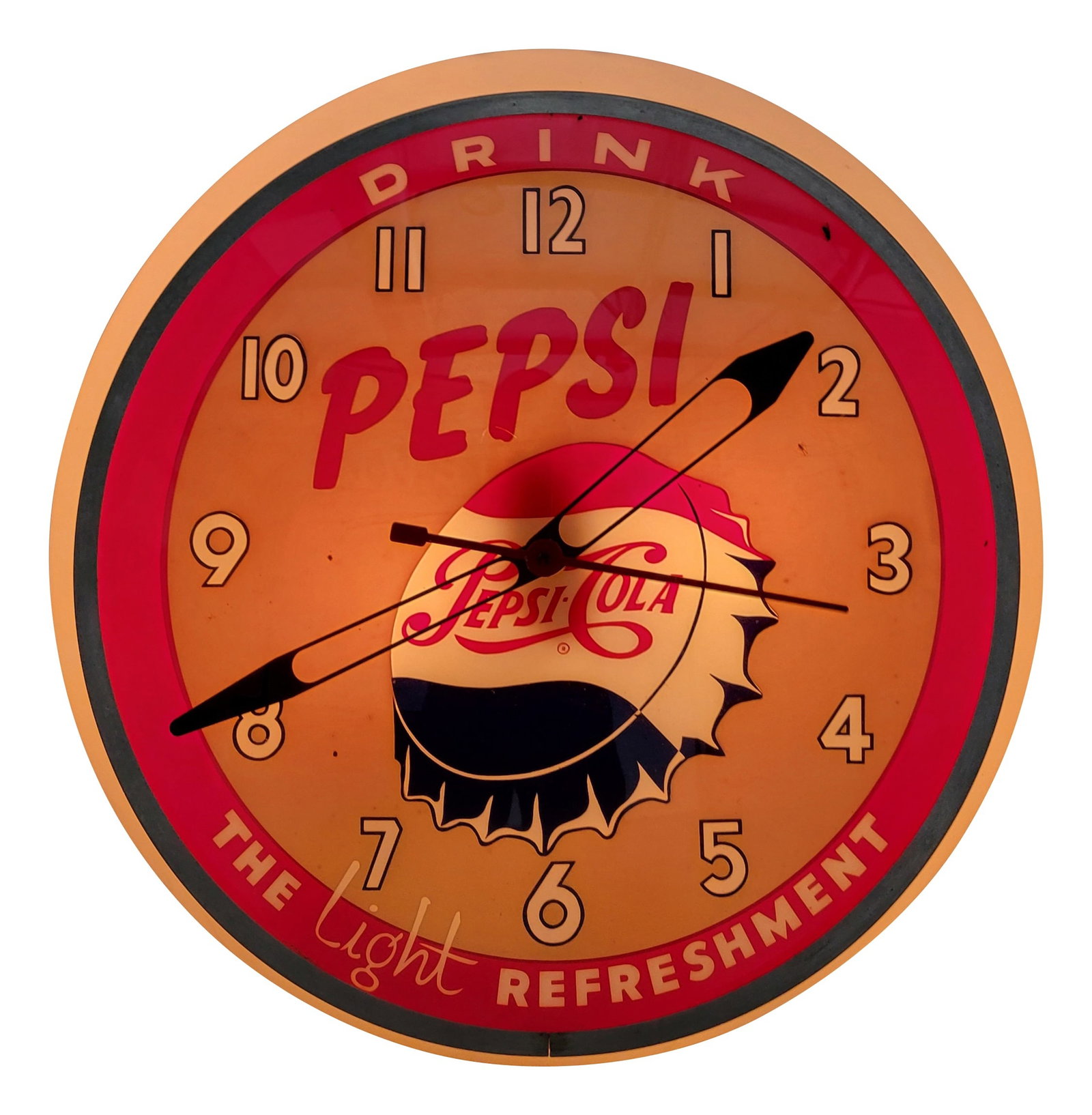 Drink Pepsi The Light Refeshment Light Up Dualite Advertising Clock (1 of 3)
