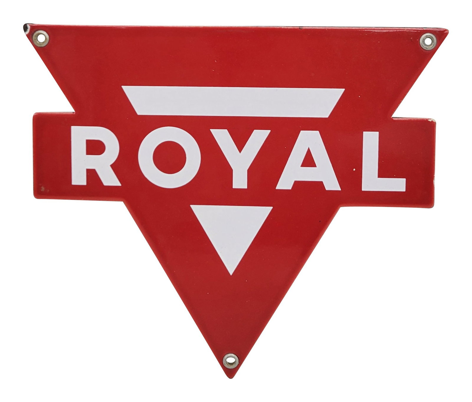 Royal Conoco SSP Die Cut Pump Plate Sign: 10" x 8.5" SSP die cut gas pump plate is in excellent condition with bright color and high gloss. There is a flea bite sized chip on the upper left corner and another at the right corner adjacent to t