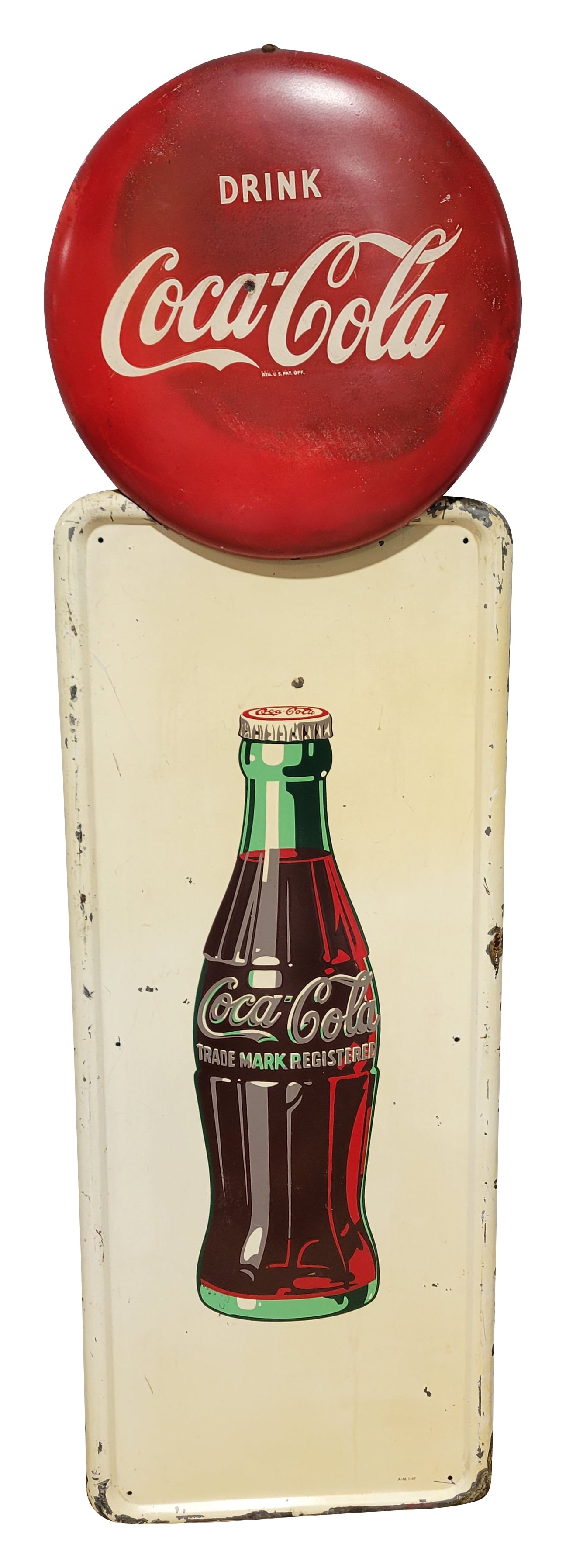 Coca Cola Pilaster Sign With Bottle (1 of 2)