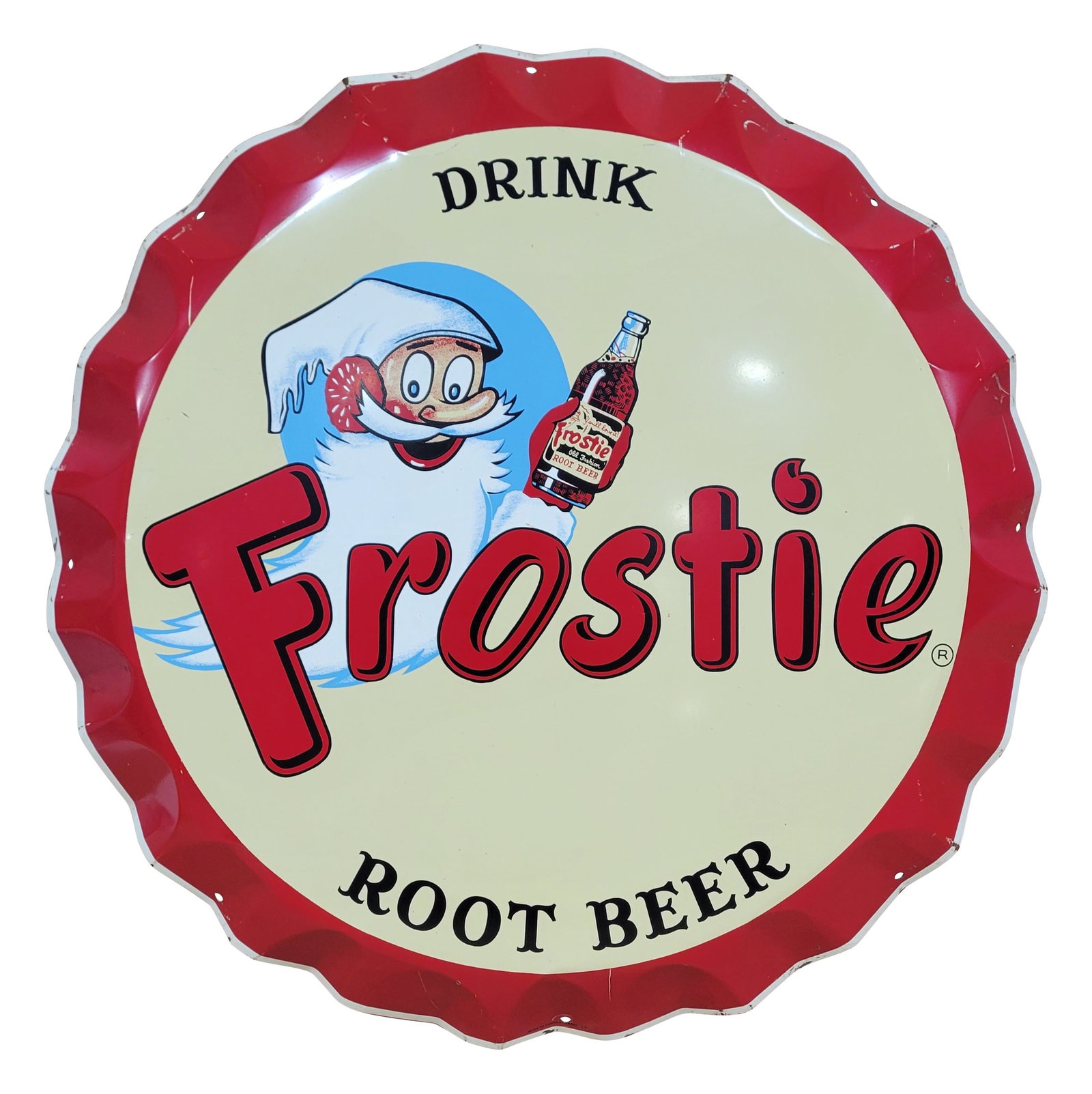 Drink Frostie Root Beer Bottle Cap Sign (1 of 3)