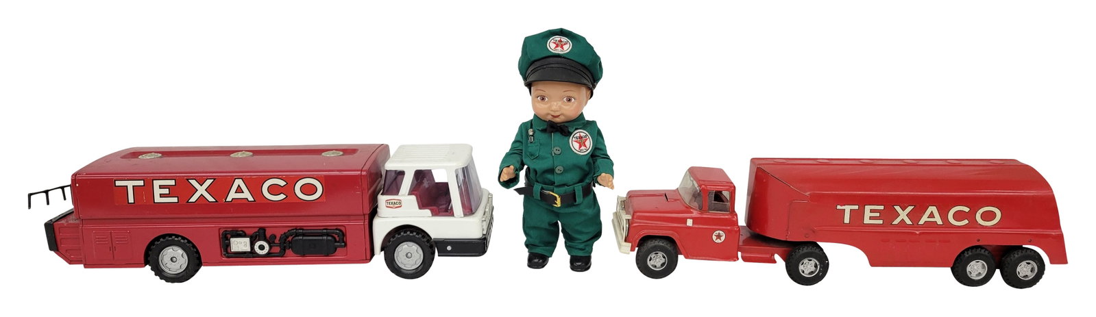 Buddy L Pressed Steel Texaco Tanker Truck and Buddy Lee Texaco Station Attendant Doll (1 of 7)