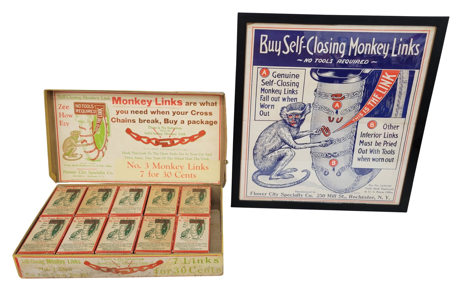 Monkey Links Tire Chains NOS Product Display and Framed Poster (1 of 5)
