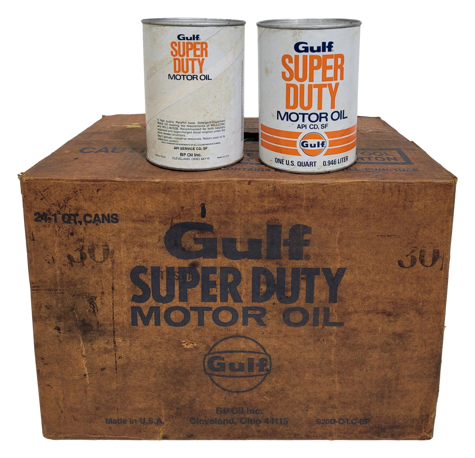 Gulf Super Duty Motor Oil Cans (1 of 2)