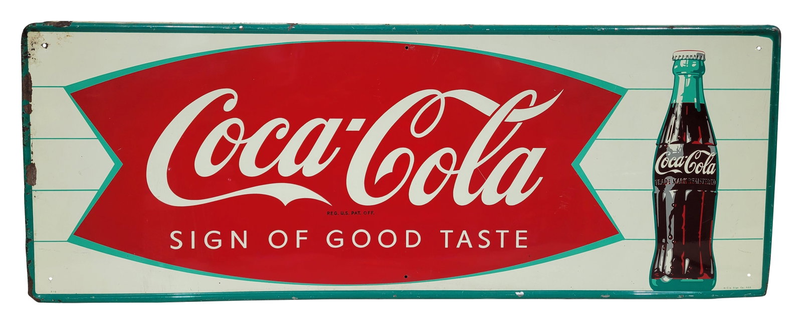 Coca Cola Sign Of Good Taste Single Sided Tin Sign (1 of 2)