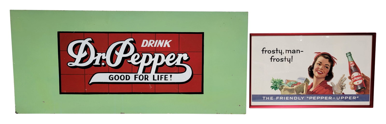 Dr Pepper Frosty Man, Frosty Paper Ad and Drink Dr Pepper Sign (1 of 3)