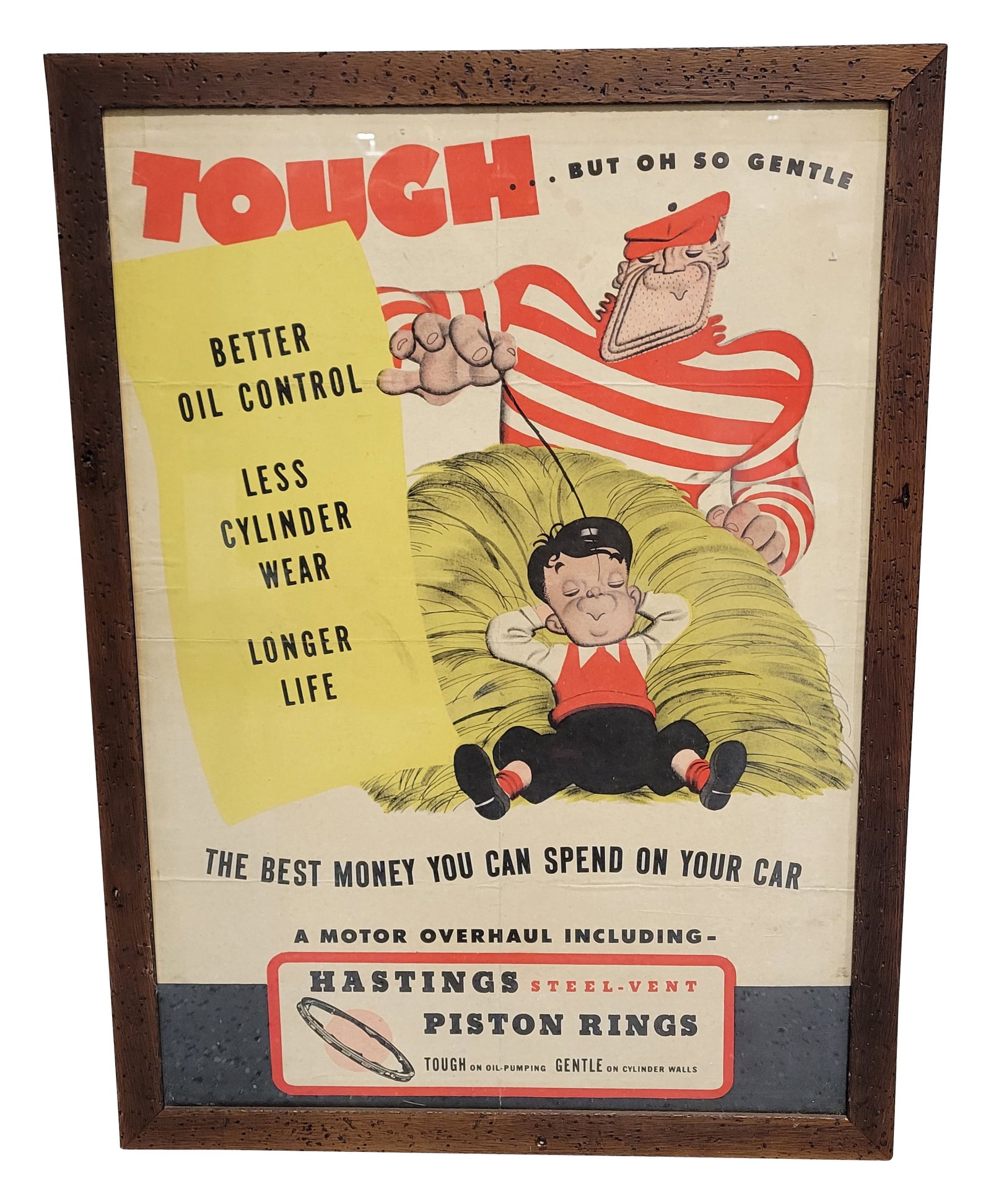 Hastings Piston Rings Framed Paper Advertising Sign (1 of 2)