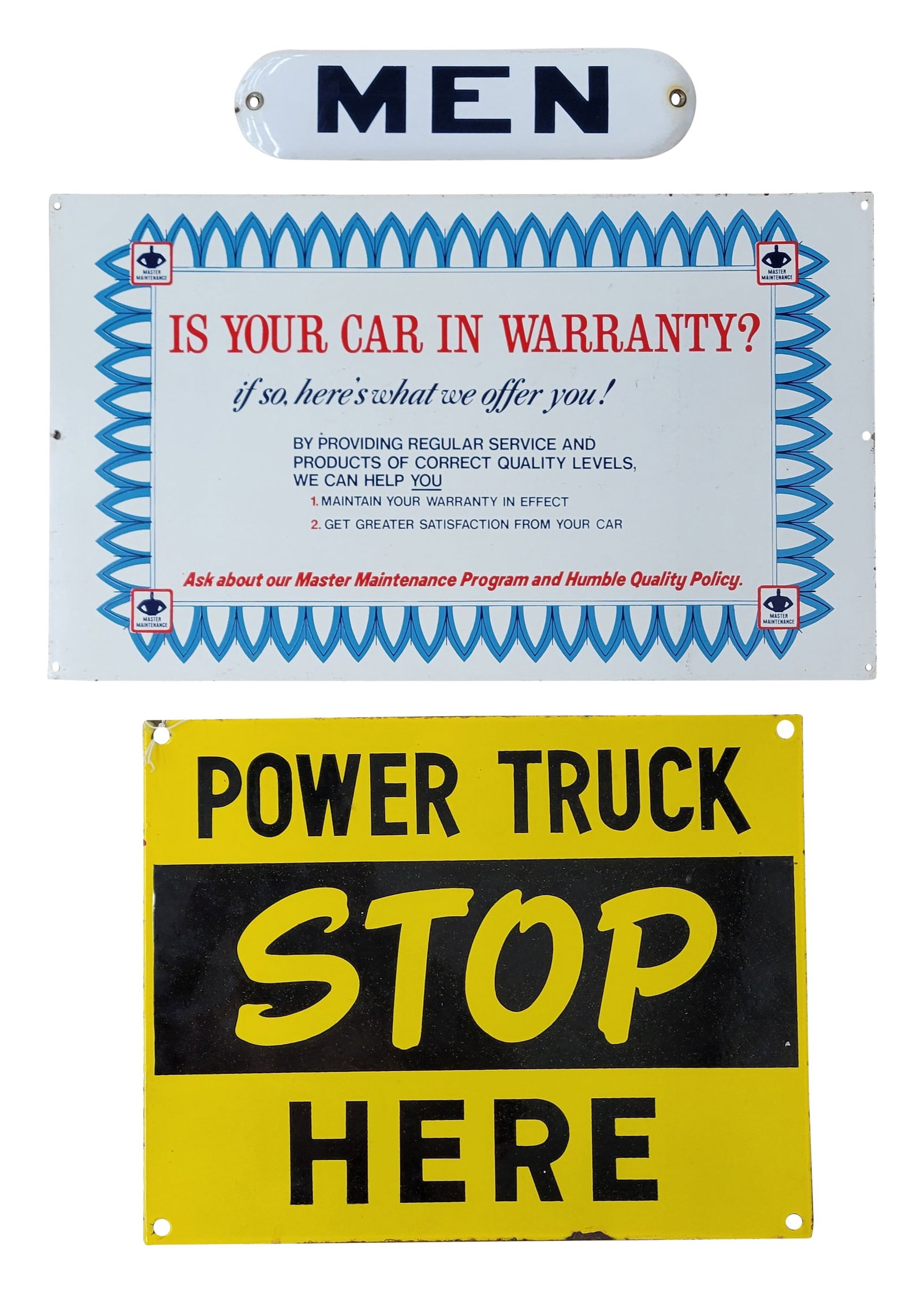Humble Master Maintenance and Power Truck Stop Here Signs (1 of 2)