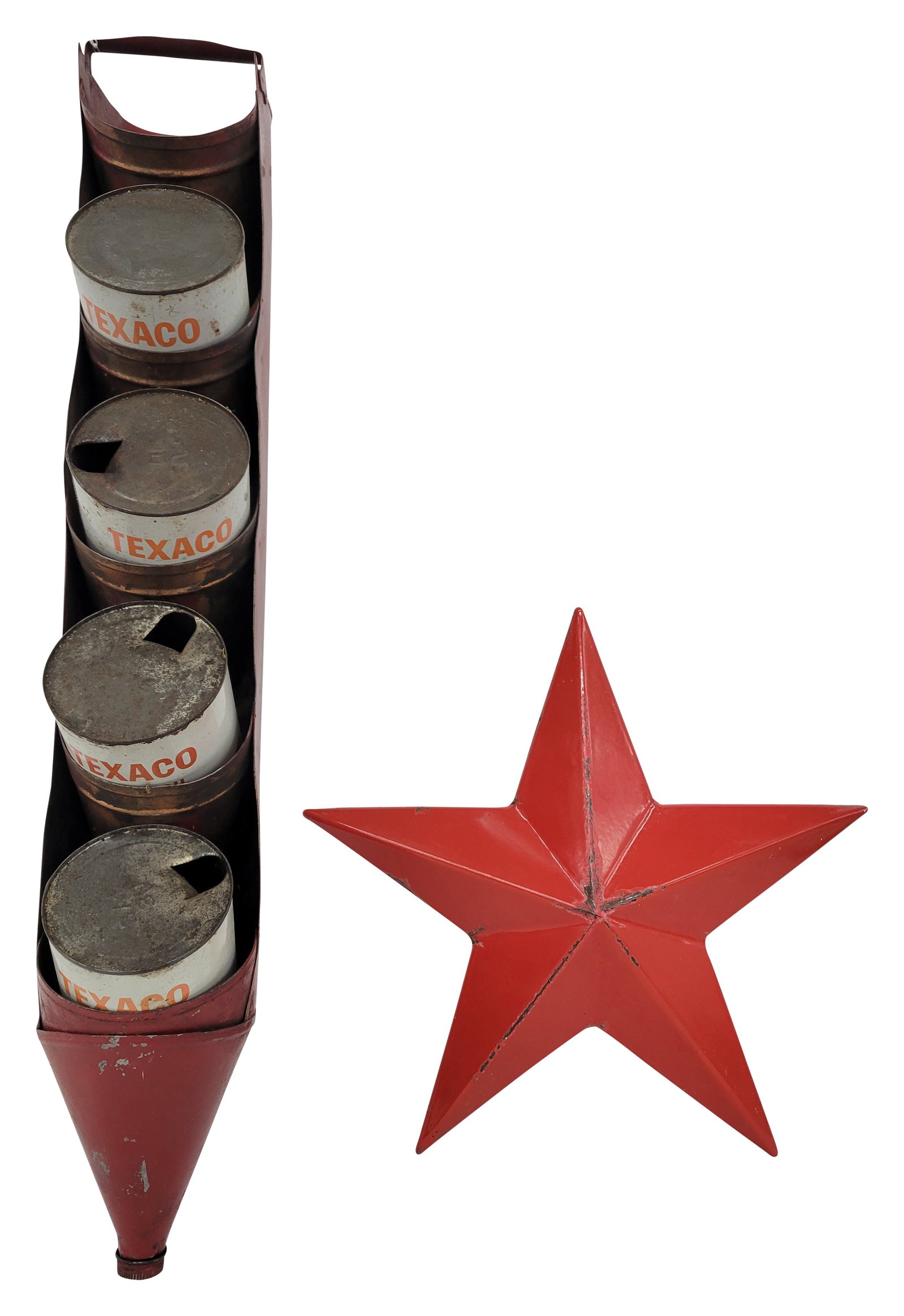 Porcelain Texaco Star and Drain - All Oil Can Rack (1 of 5)