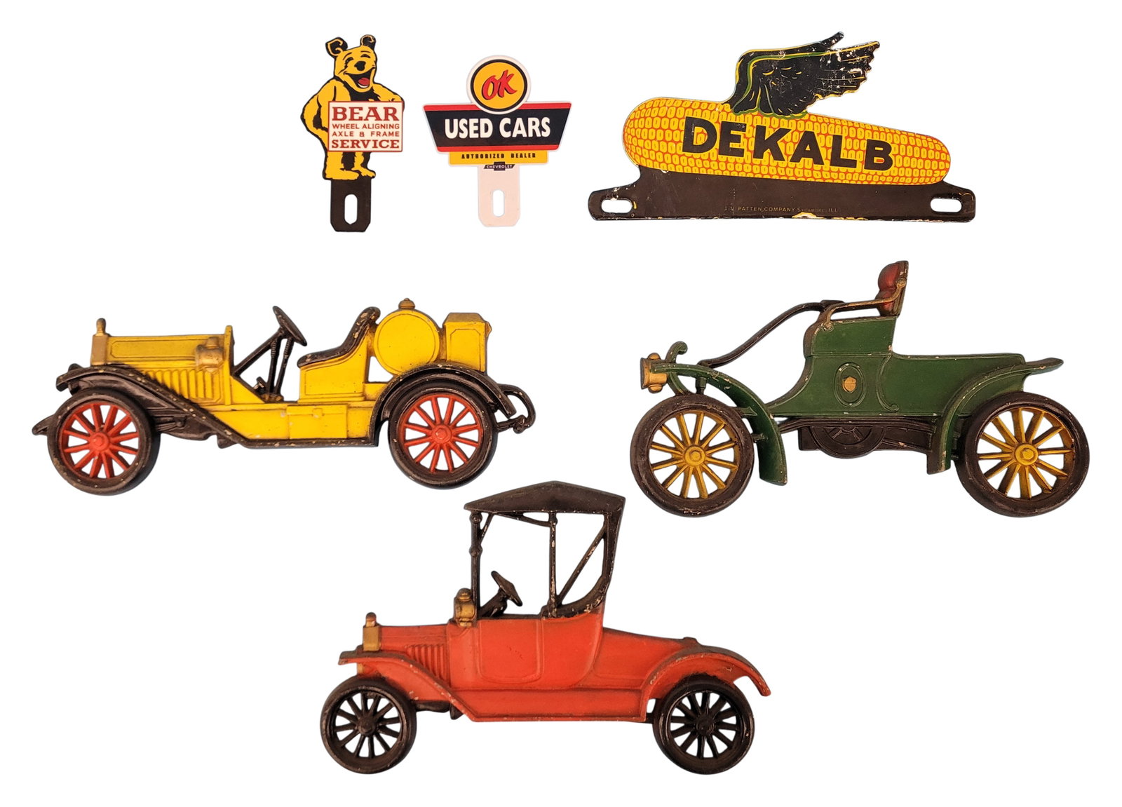 Misc. tag topper lot and Sexton Automobile Wall Hangers (1 of 2)