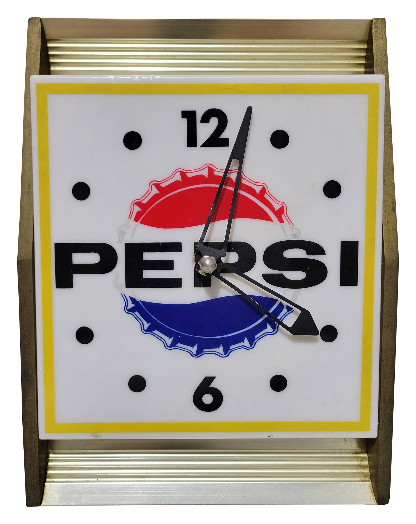 Pepsi Advertising Clock With Bottle Cap Logo (1 of 2)