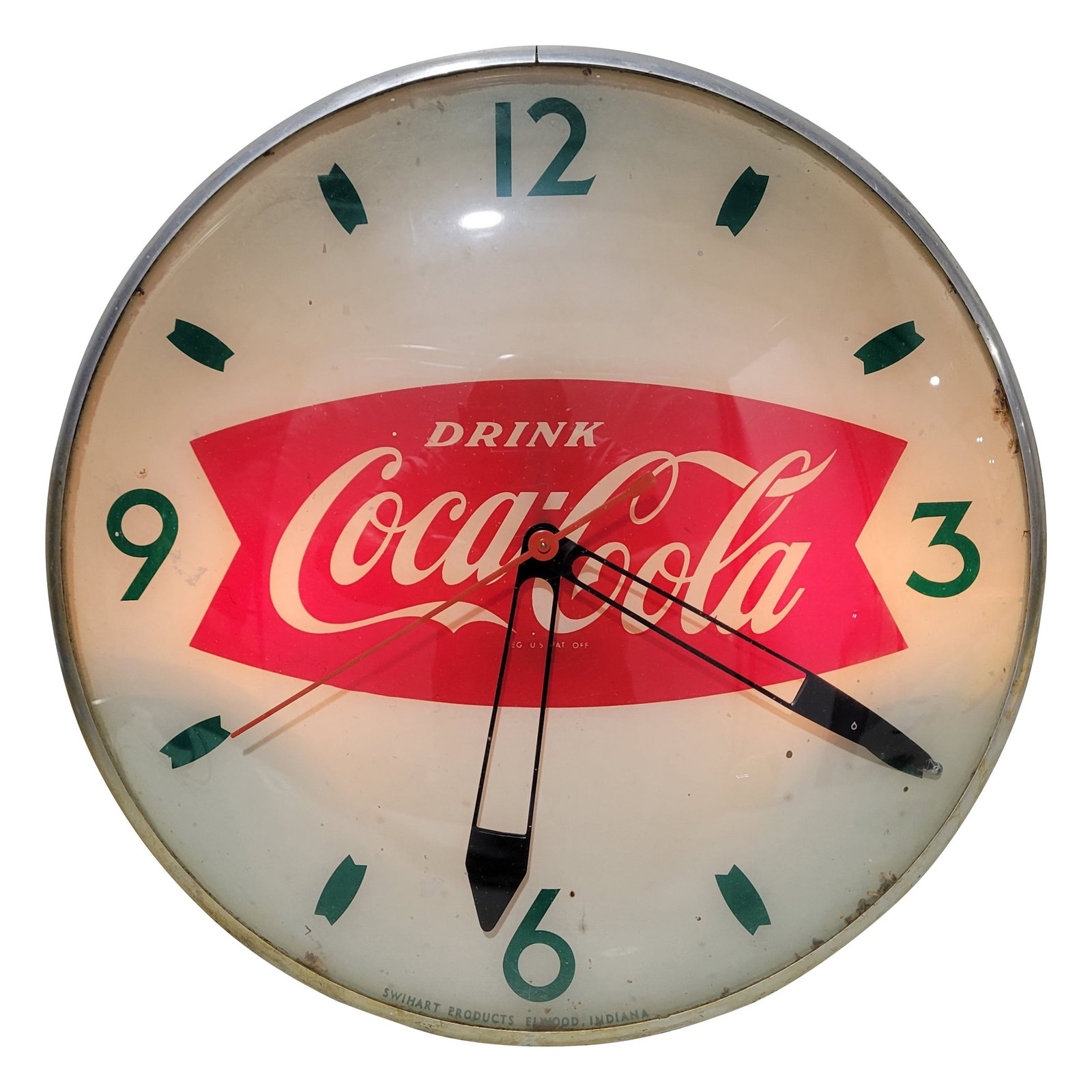 Drink Coca Cola Swihart Clock With Fishtail Logo (1 of 4)