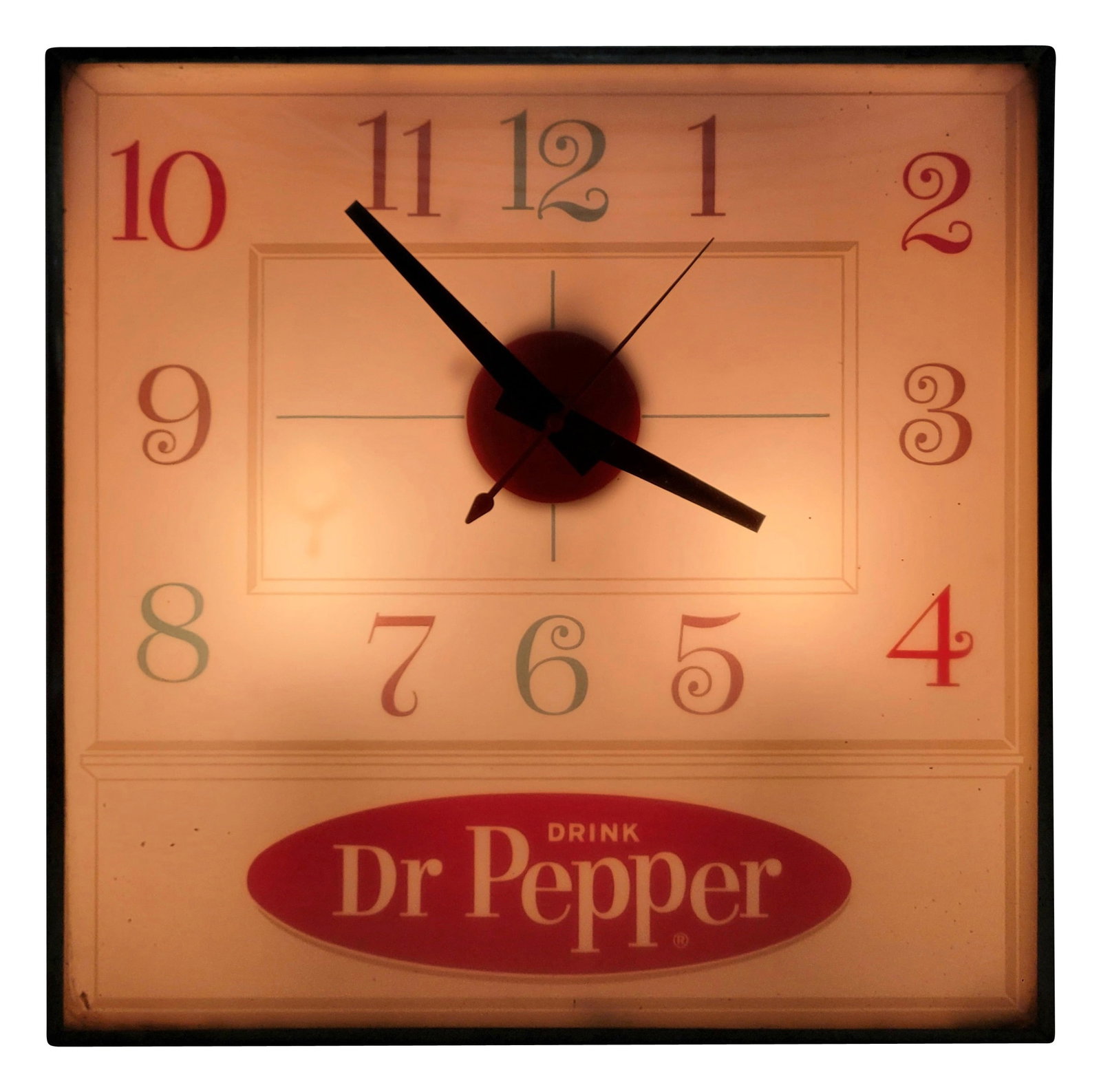 Drink Dr Pepper Light Up Advertising Clock (1 of 3)