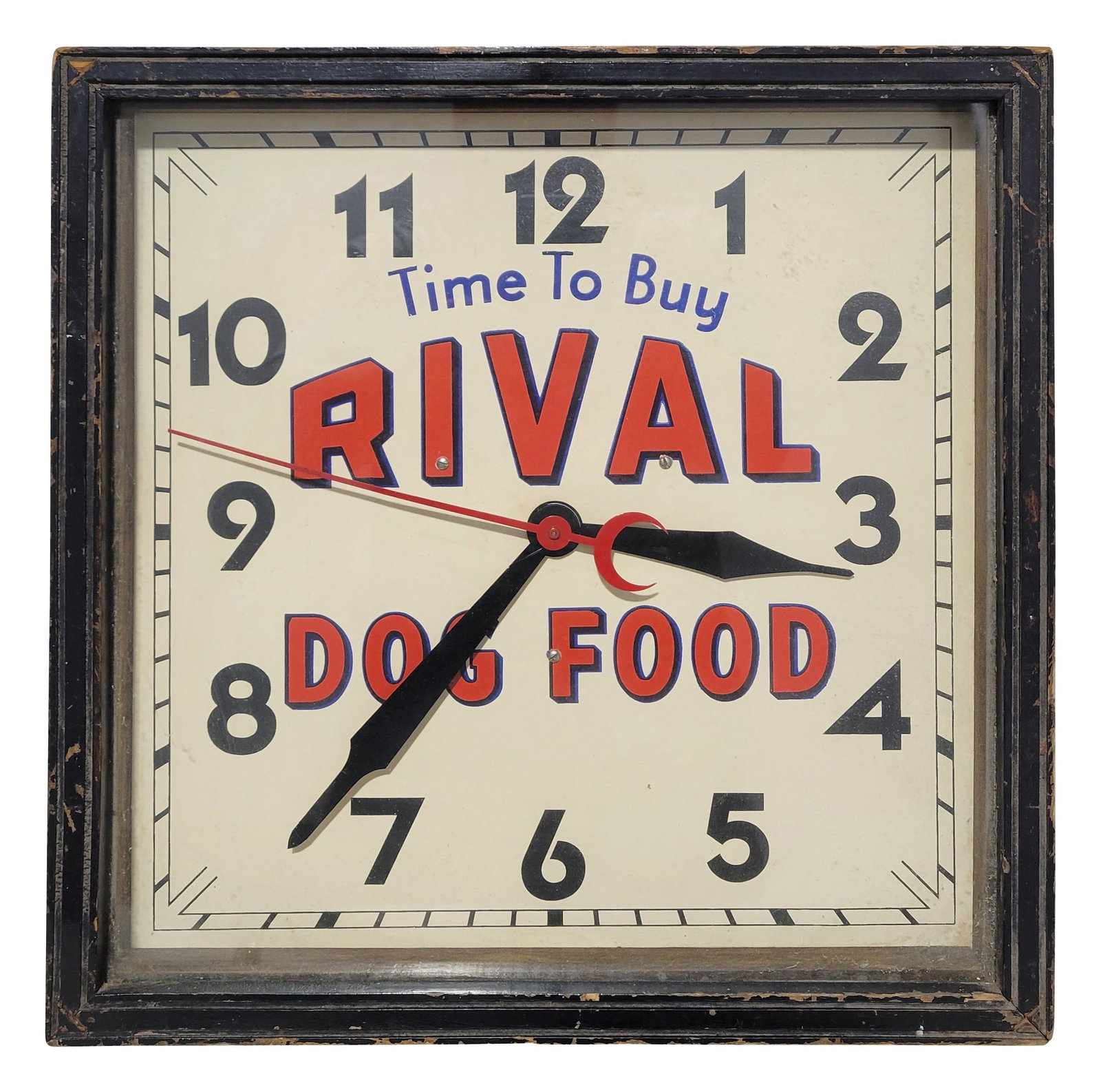 Time To Buy Rival Dog Food Advertising Clock (1 of 2)