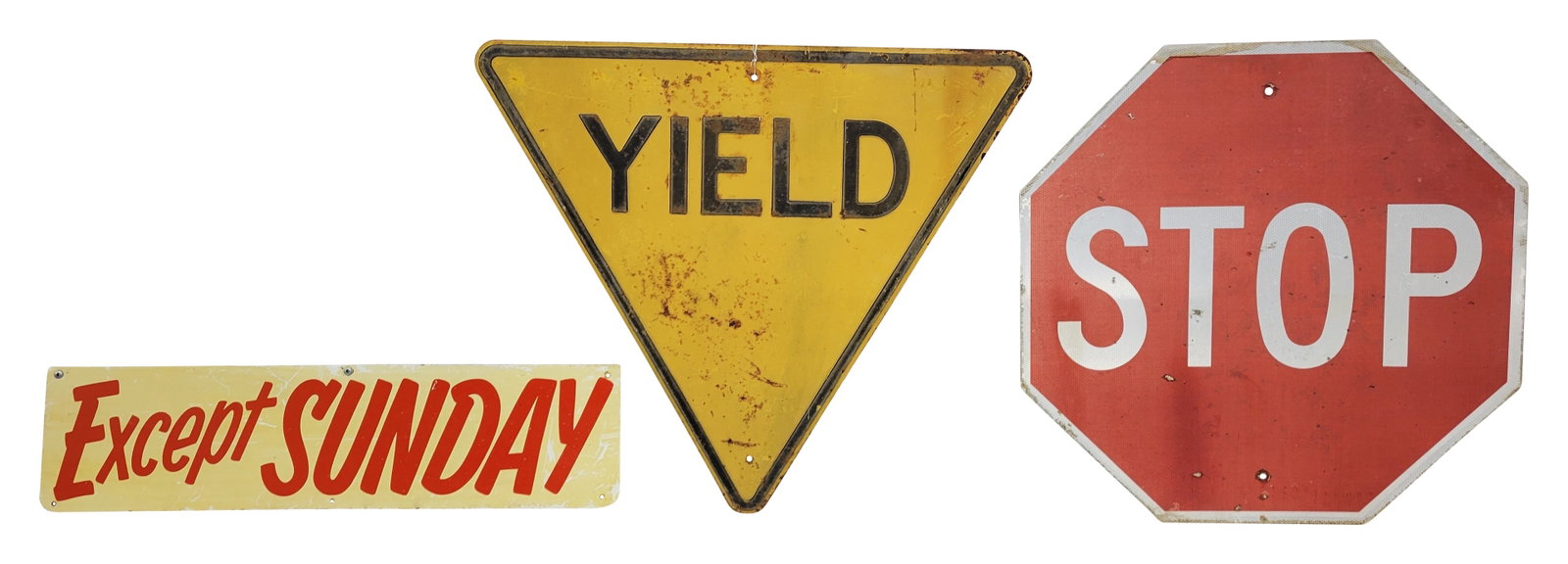 Yield, Stop and Except Sunday Signs (1 of 2)