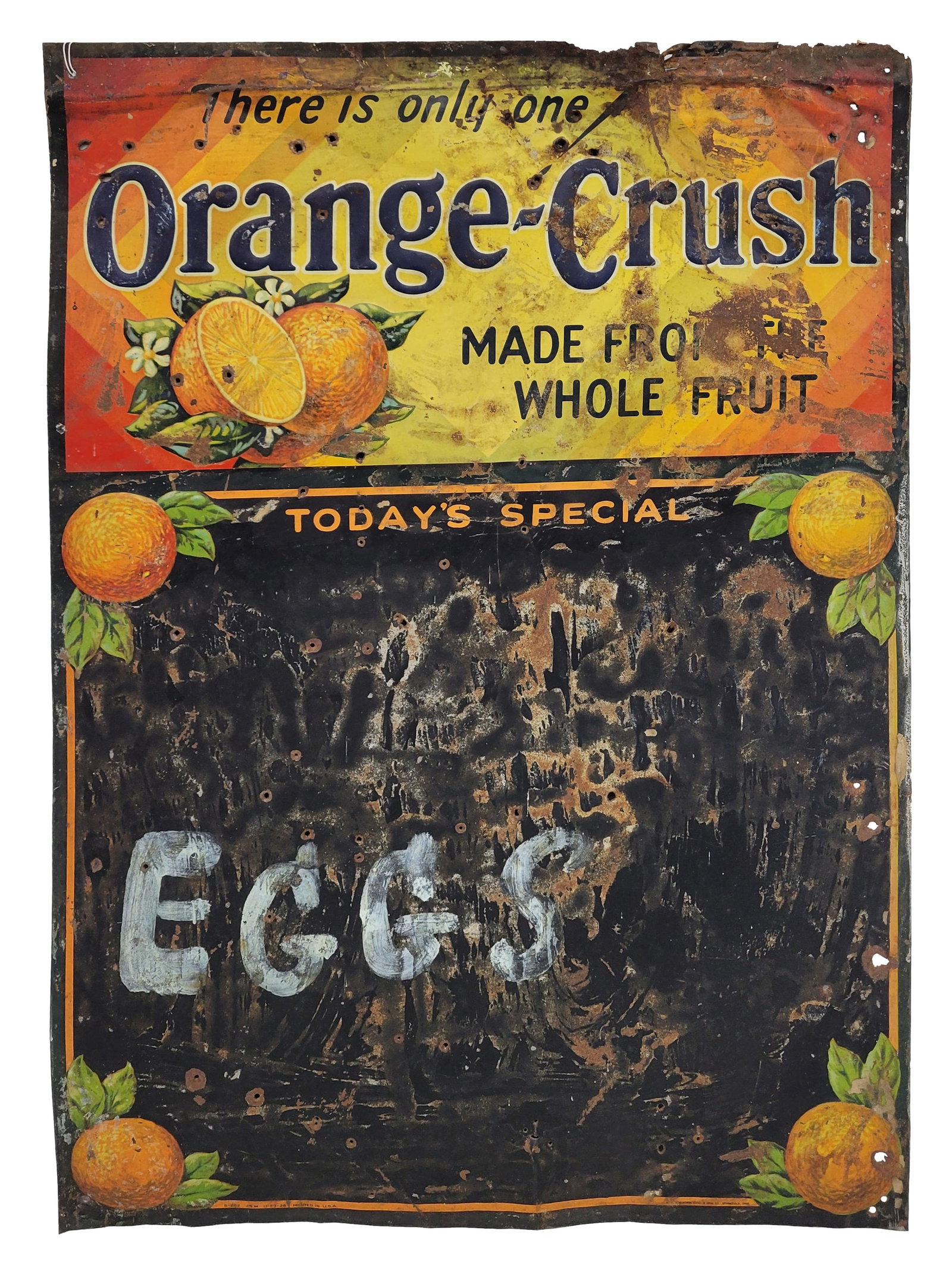 1928 Orange Crush SST Menu Board (1 of 2)