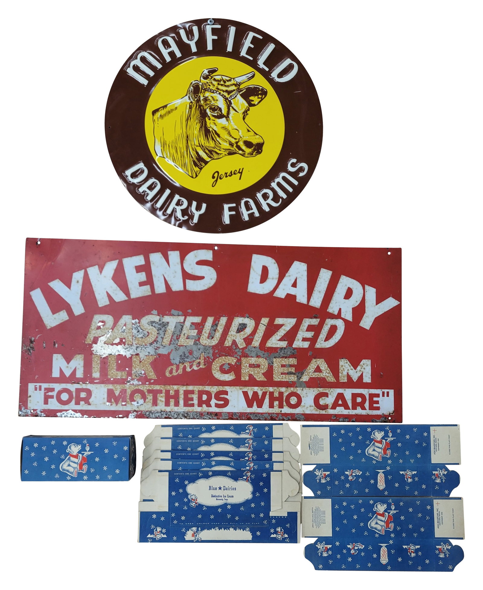 Mayfield, Lykens Dairy, and Blue Dairies Signs (1 of 3)