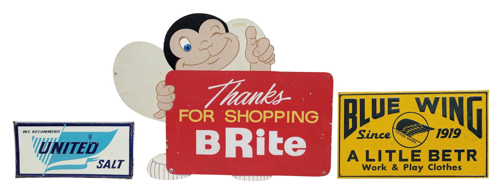 Blue Wing, United Salt, and Brite Sign (1 of 2)