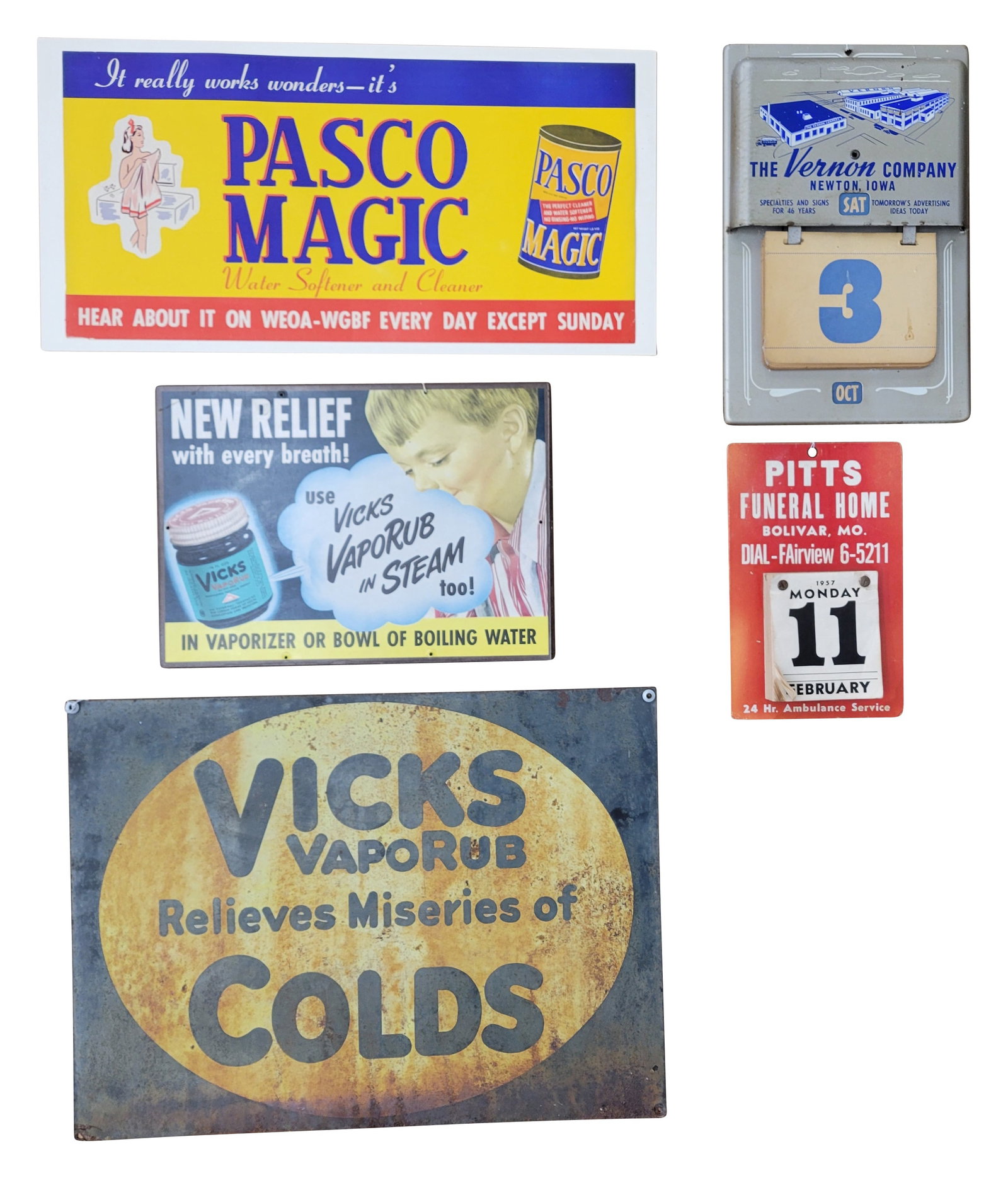 Lot of misc. signs and calendars (1 of 2)