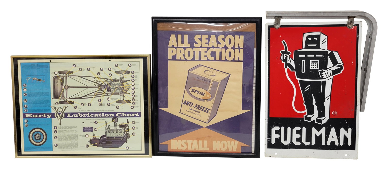 Fuelman, V8 Lubrication Chart and Spur Advertising Signs (1 of 2)