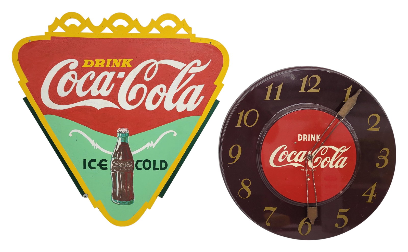 Drink Coca Cola Clock and Drink Ice Cold Coca Cola Sign (1 of 3)