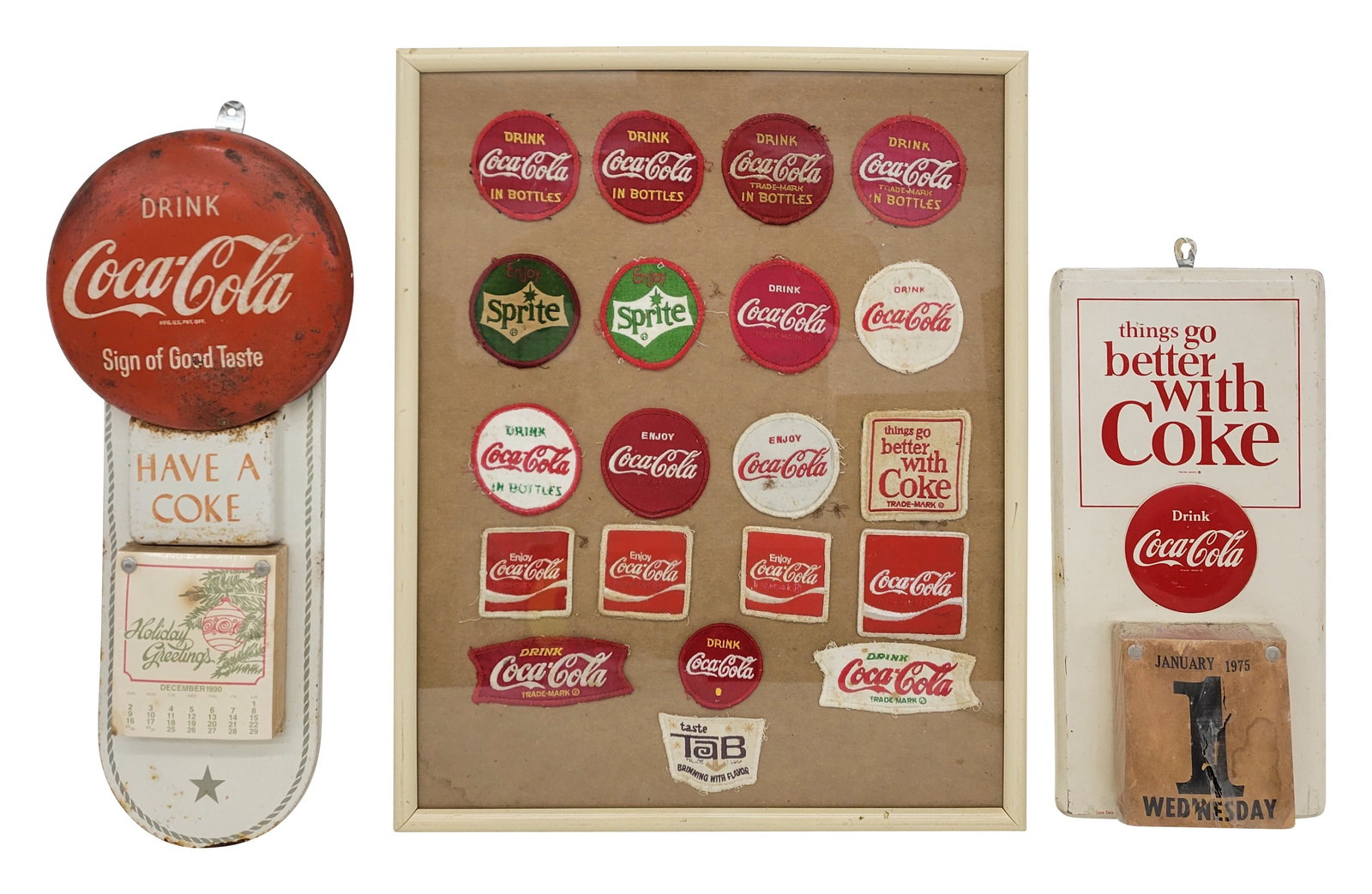 Coca Cola Button Calendars and Coca Cola Patch Collection (1 of 4)