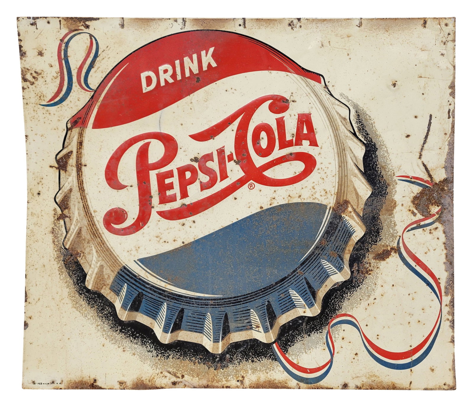 Drink Pepsi Cola SST Sign With Bottle Cap Logo (1 of 2)
