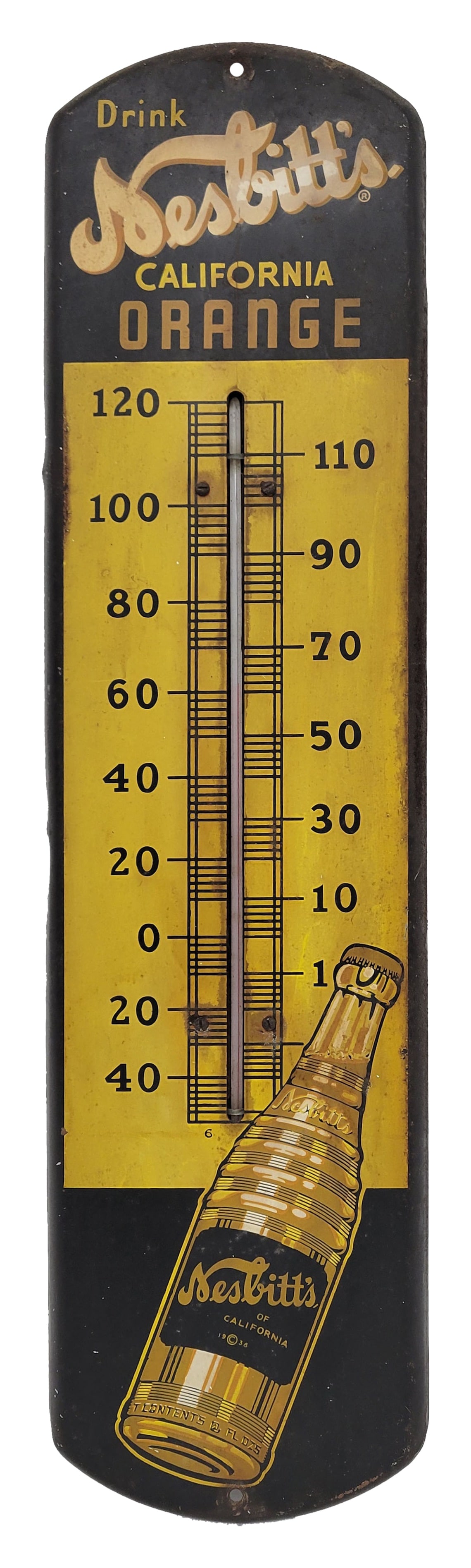 1938 Drink Nesbitt's California Orange Thermometer (1 of 3)