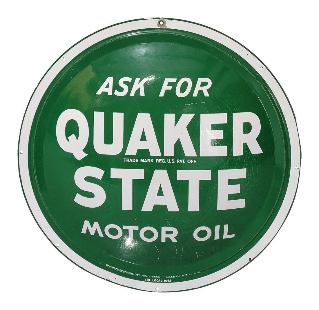 Ask For Quaker State Motor Oil Convex Button Sign (1 of 3)