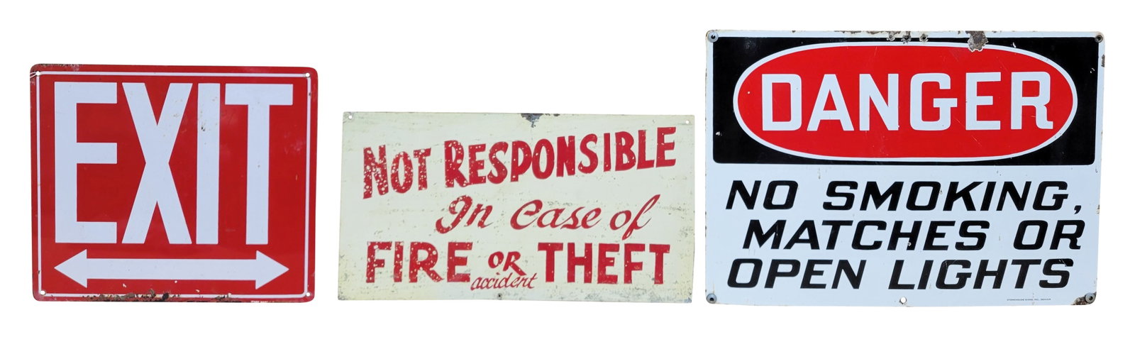 Exit, Danger, and Not Responsible Signs (1 of 2)