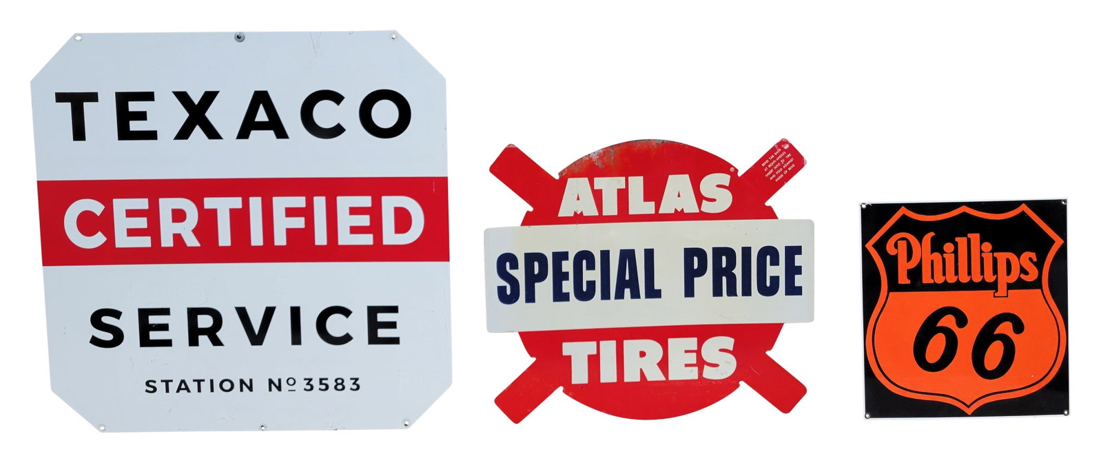 Atlas, Texaco, and Phillips 66 Signs (1 of 2)