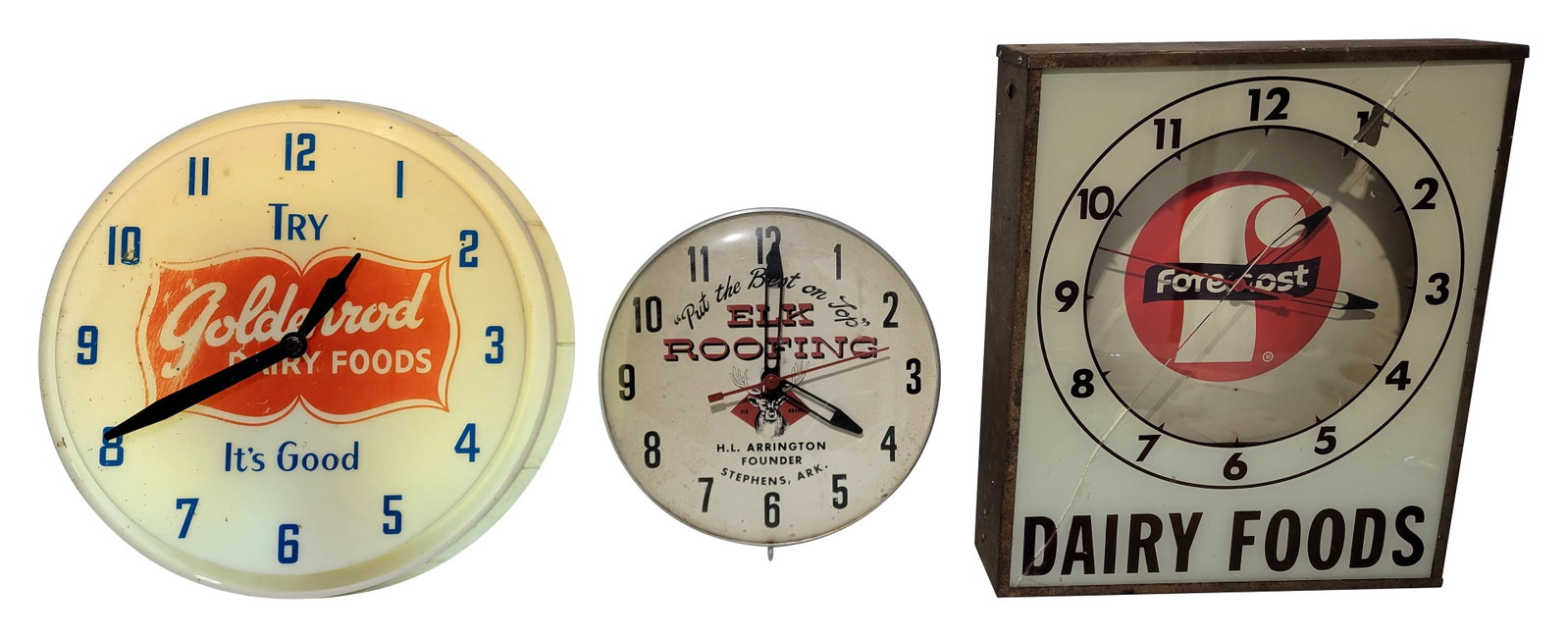 Foremost, Goldenrod Dairy Foods and Elk Roofing Clocks (1 of 6)