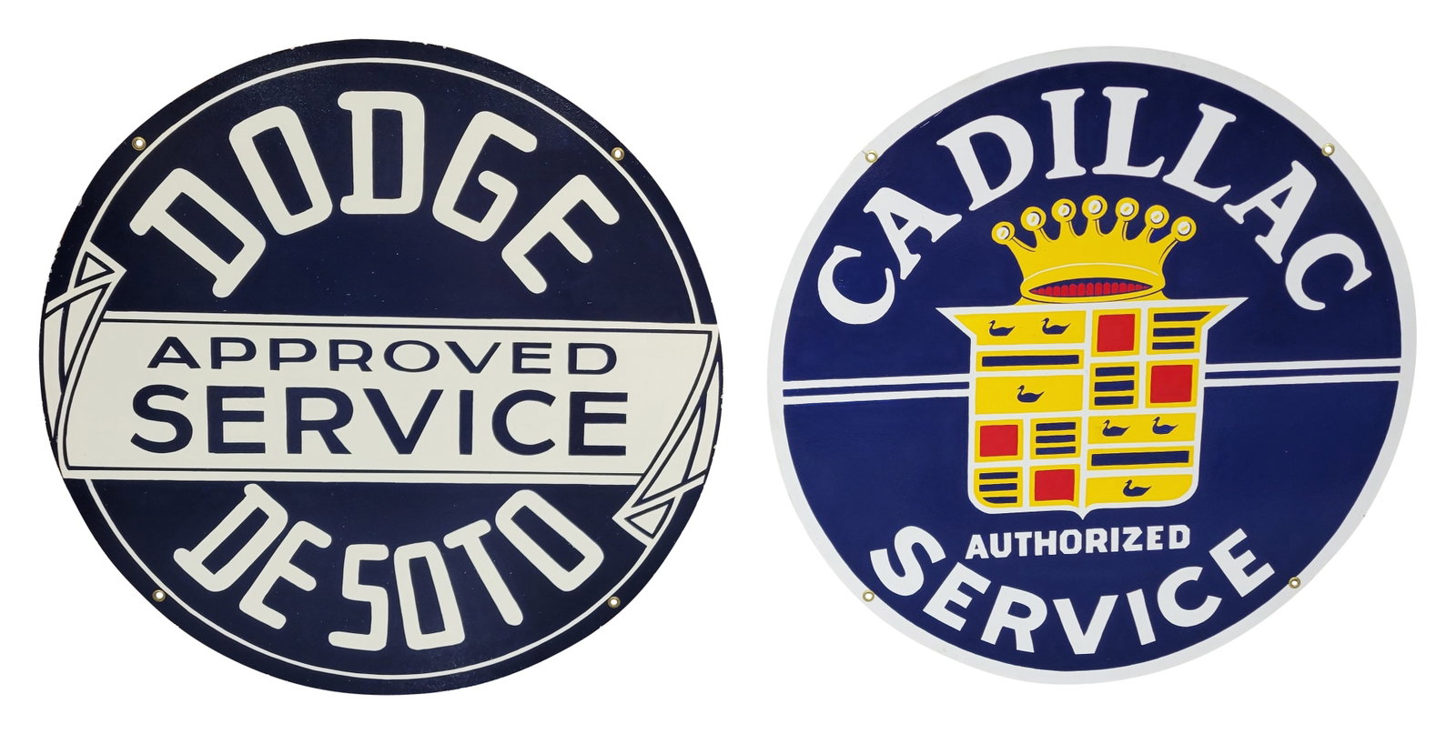 Cadillac Authorized Service and Dodge DeSoto Approved Service Modern 42" Signs (1 of 2)