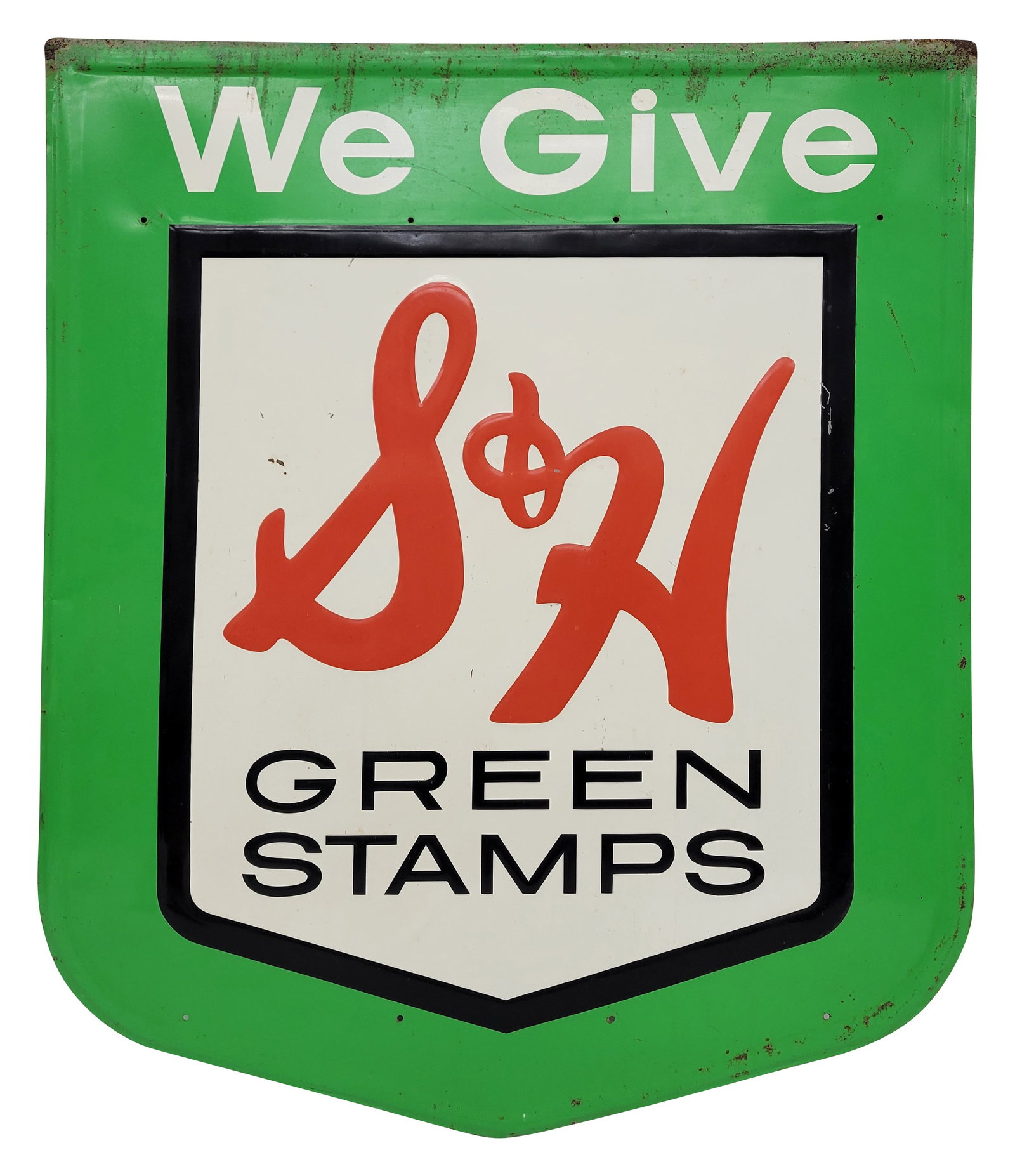 We Give S & H Green Stamps Embossed SST Sign