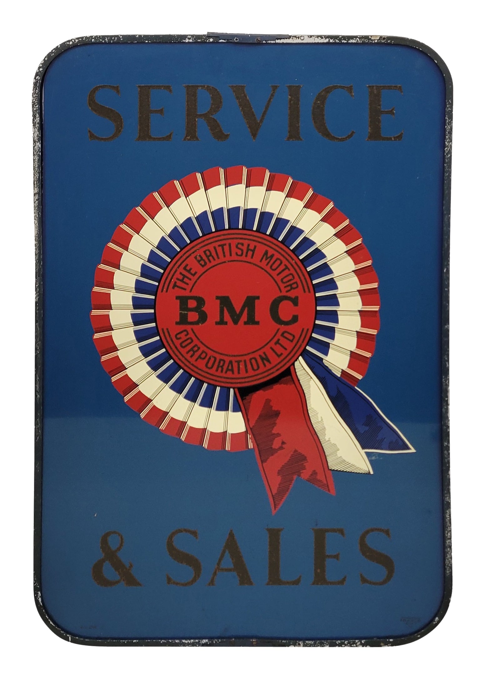 BMC Sales and Service Double Sided Tin Sign In Bracket (1 of 2)