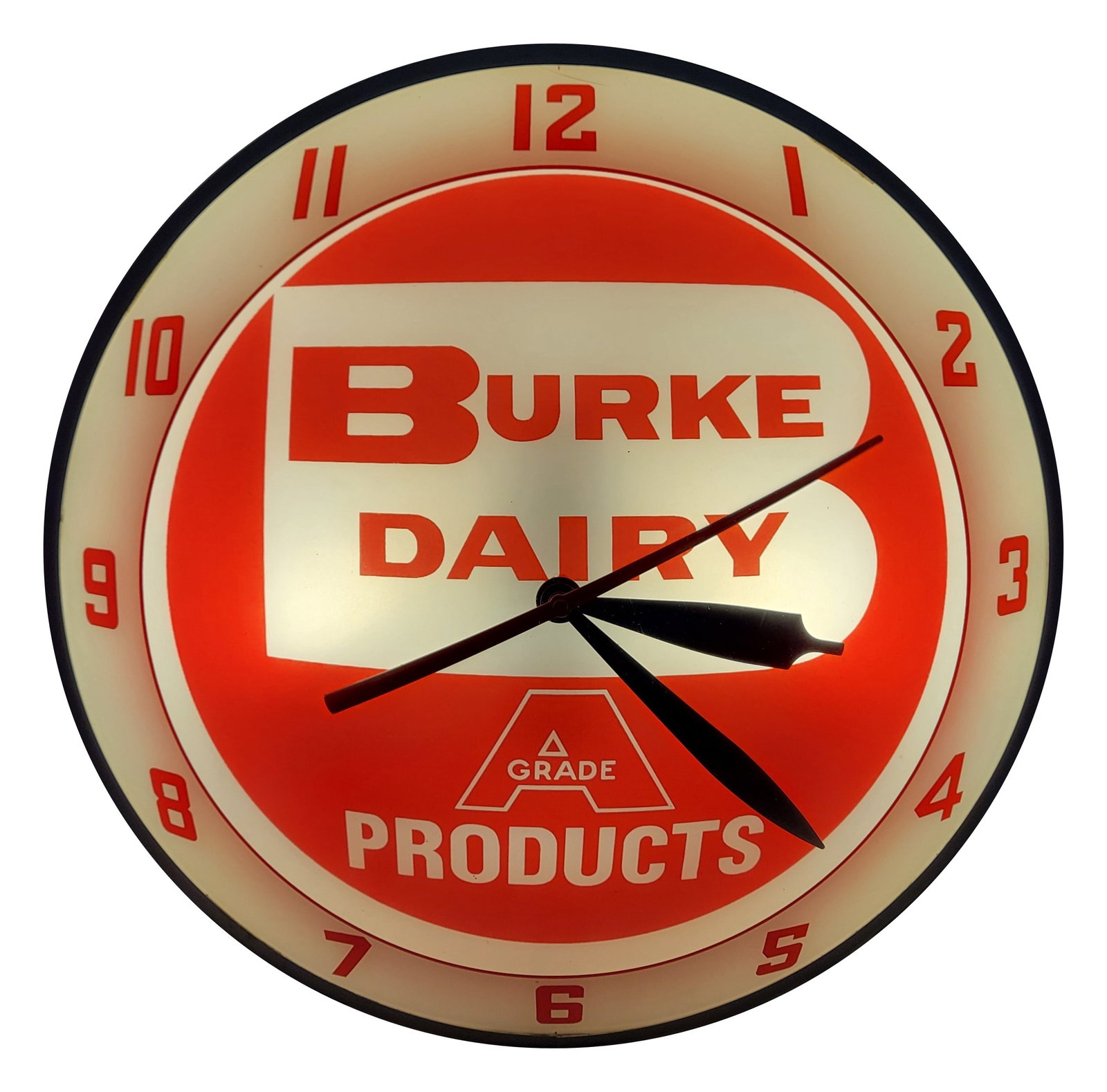 Burke Dairy Products Double Bubble Light Up Advertising Clock (1 of 3)