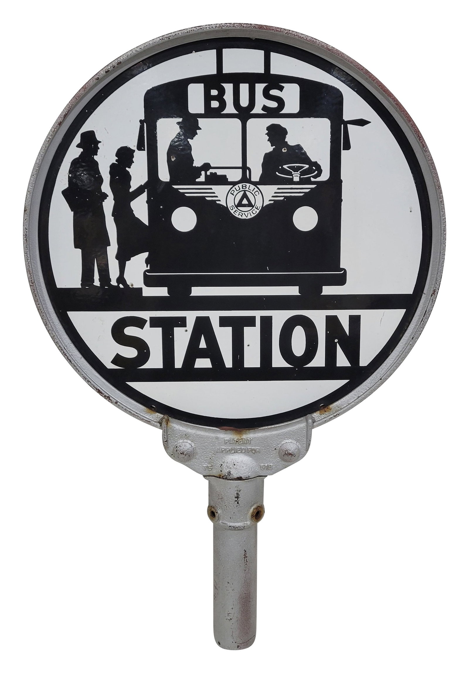 Public Service Bus Station 16" DSP Sign w/ Ring (1 of 2)