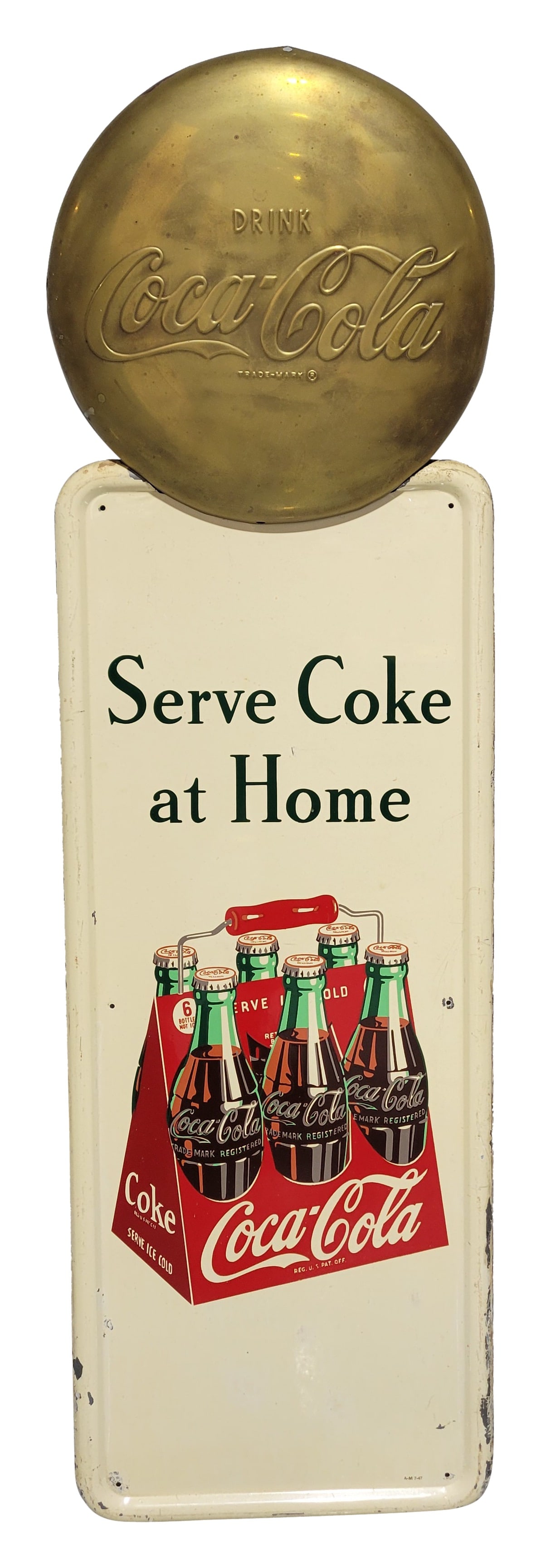 Coca Cola Serve Coke At Home 6 Pack Pilaster Sign With Button (1 of 2)
