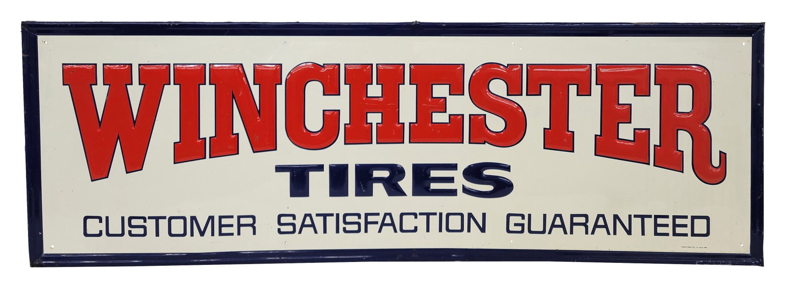 Winchester Tires Embossed Single Sided Tin Sign (1 of 2)