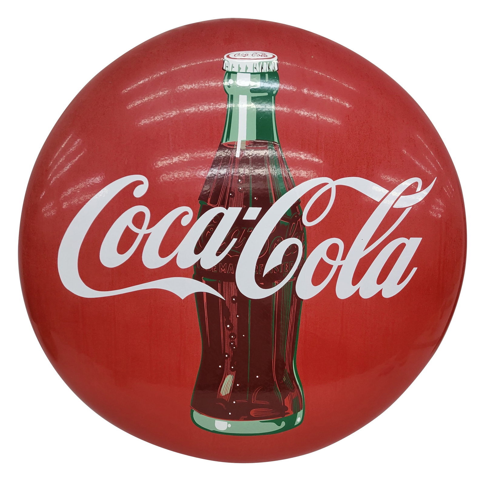 36" Coca Cola Porcelain Button Sign With Bottle (1 of 2)