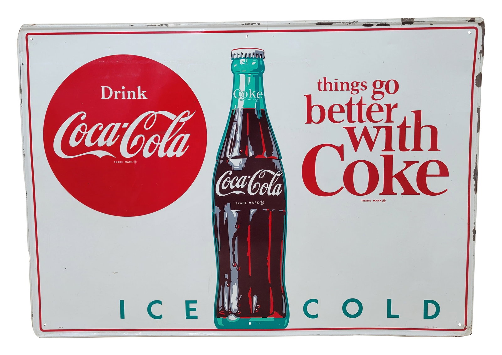 Things Go Better With Coke SST Sign With Button and Bottle Logos (1 of 2)