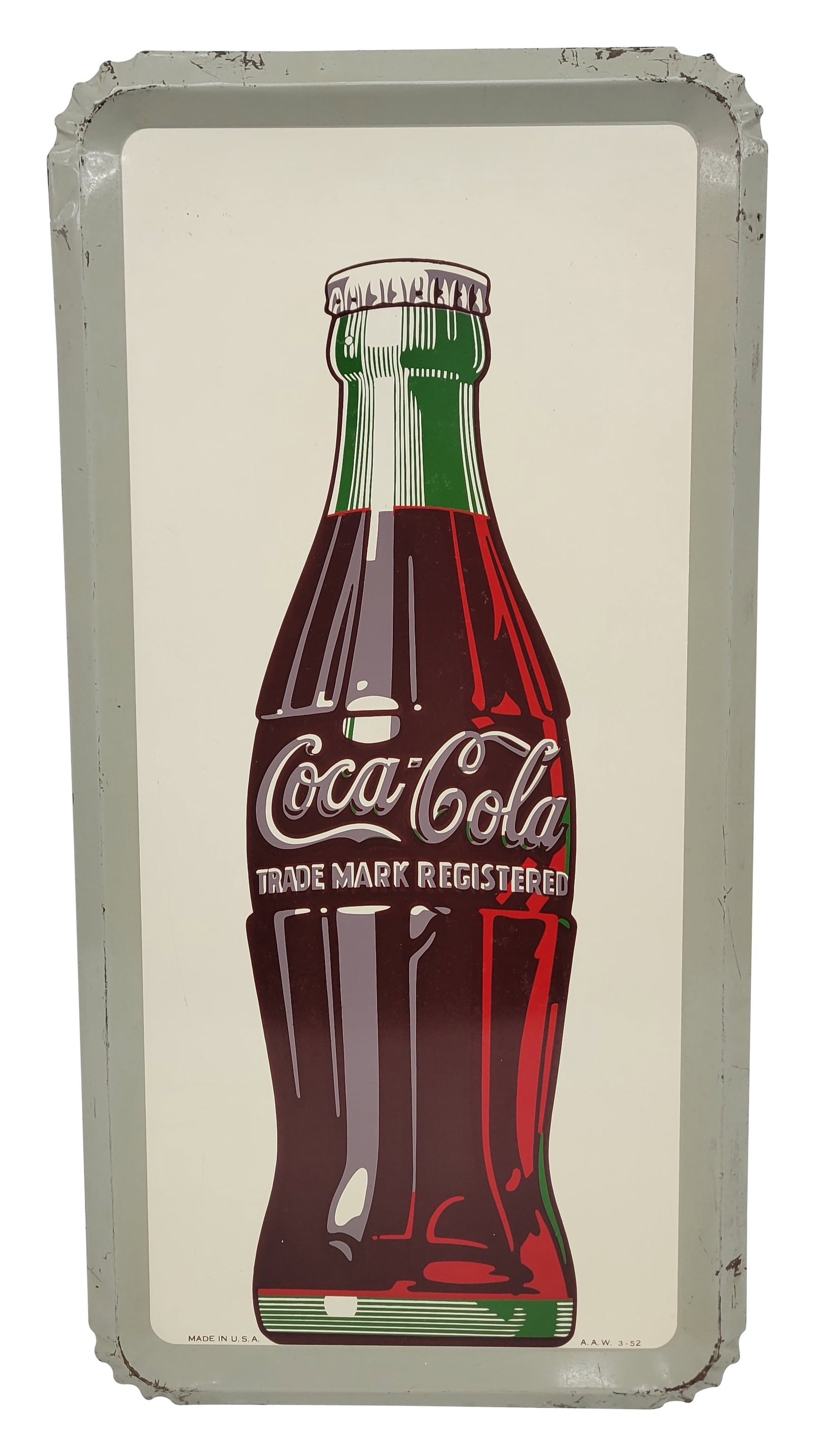 Coca Cola SST Vertical Self Framed Bottle Sign (1 of 2)