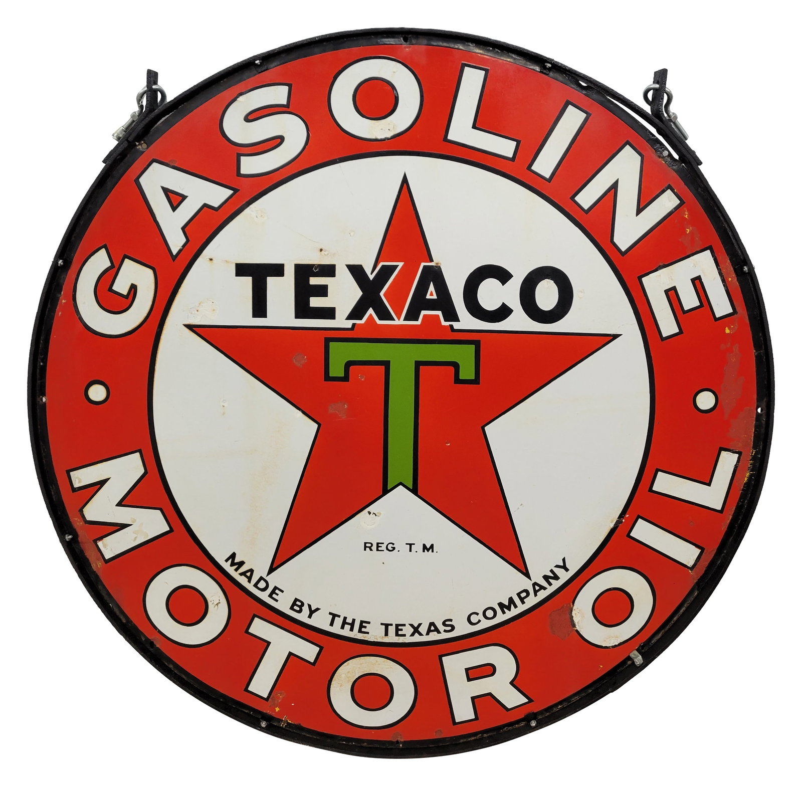 42" Texaco Gasoline Motor Oil DSP Sign With Ring (1 of 4)