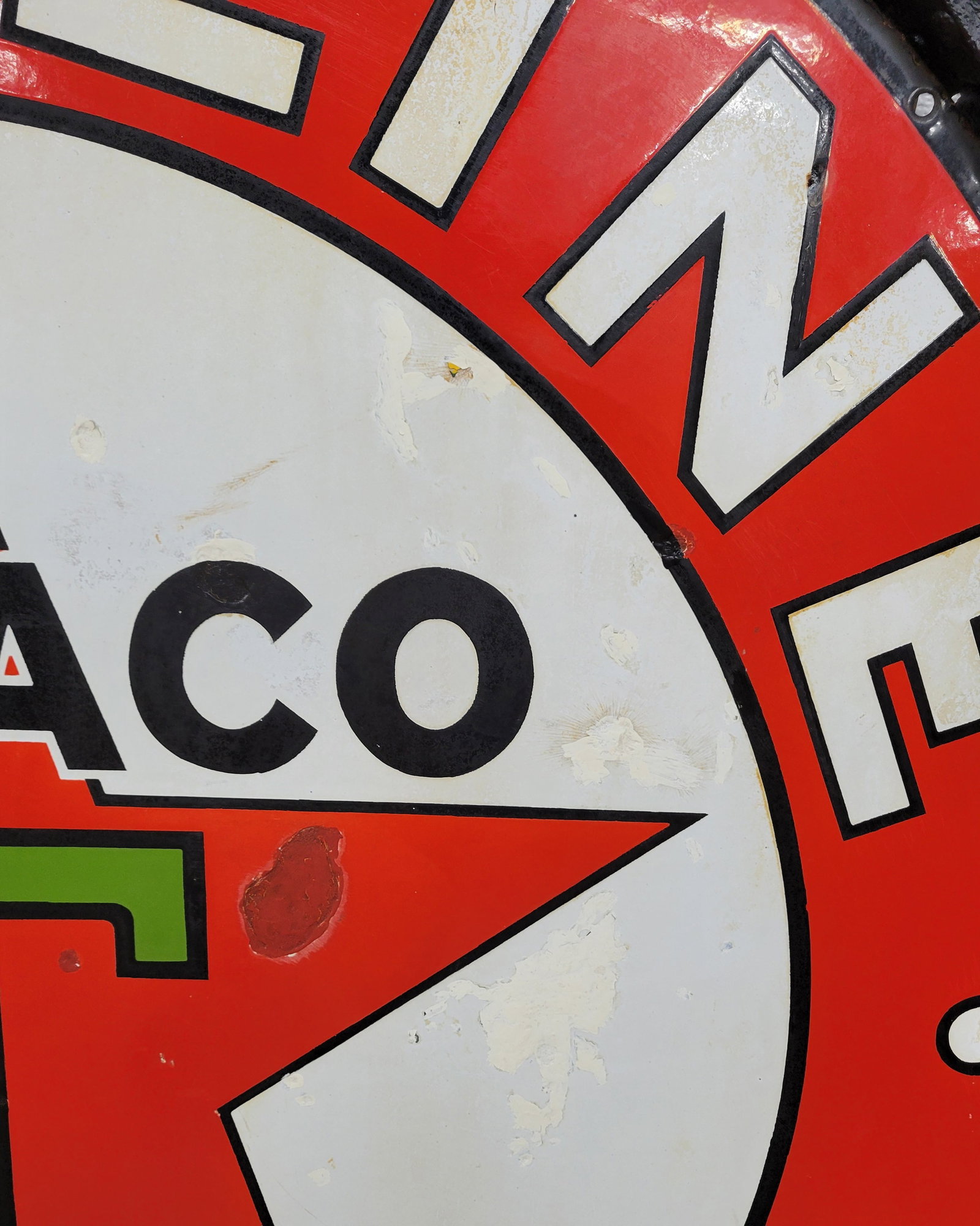 42" Texaco Gasoline Motor Oil DSP Sign With Ring - 3
