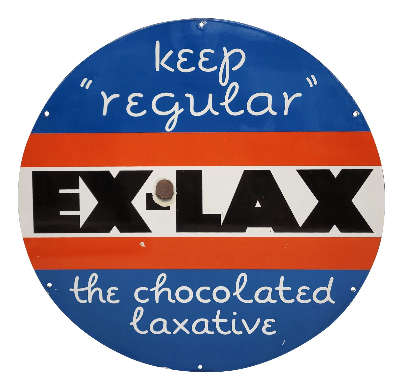 Ex-Lax The Chocolated Laxative Single Sided Porcelain Sign (1 of 2)