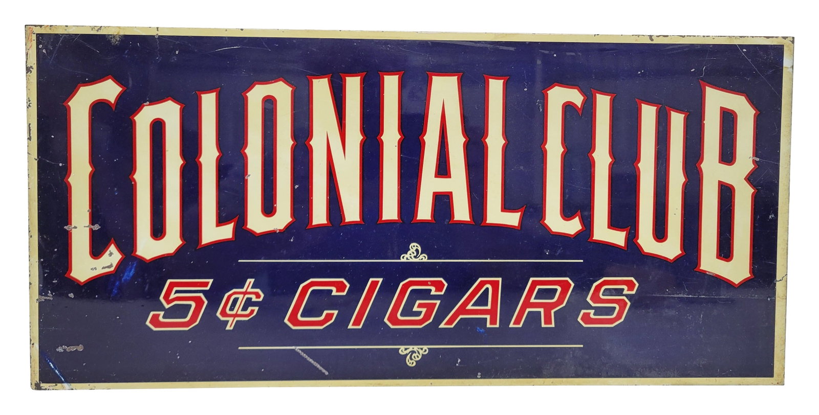 Colonial Club 5 Cent Cigars Flange Sign (1 of 2)